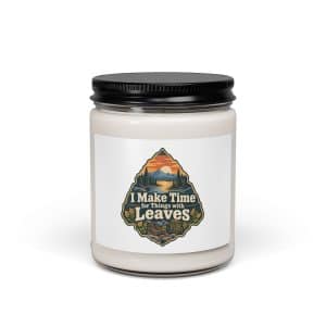 Nature and Adventure Soy Wax Candle: I Make Time for Things with Leaves, Scenic Shield Badge - 9oz - Main