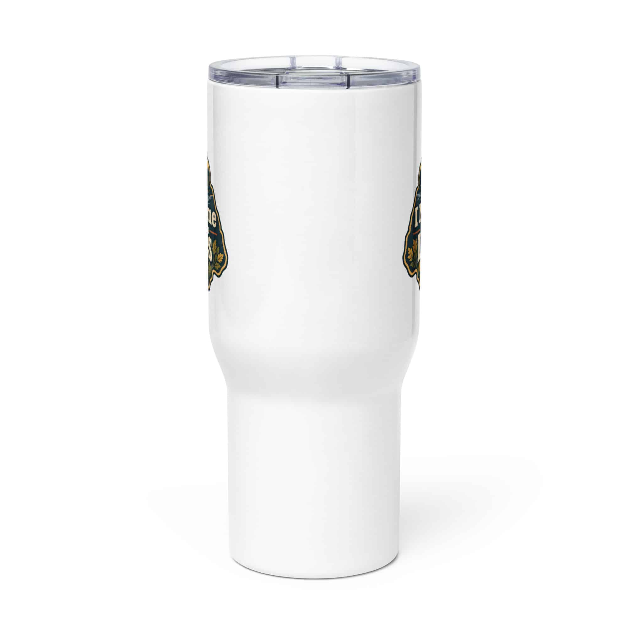 Nature and Adventure Travel Mug: I Make Time for Things with Leaves, Scenic Shield Badge