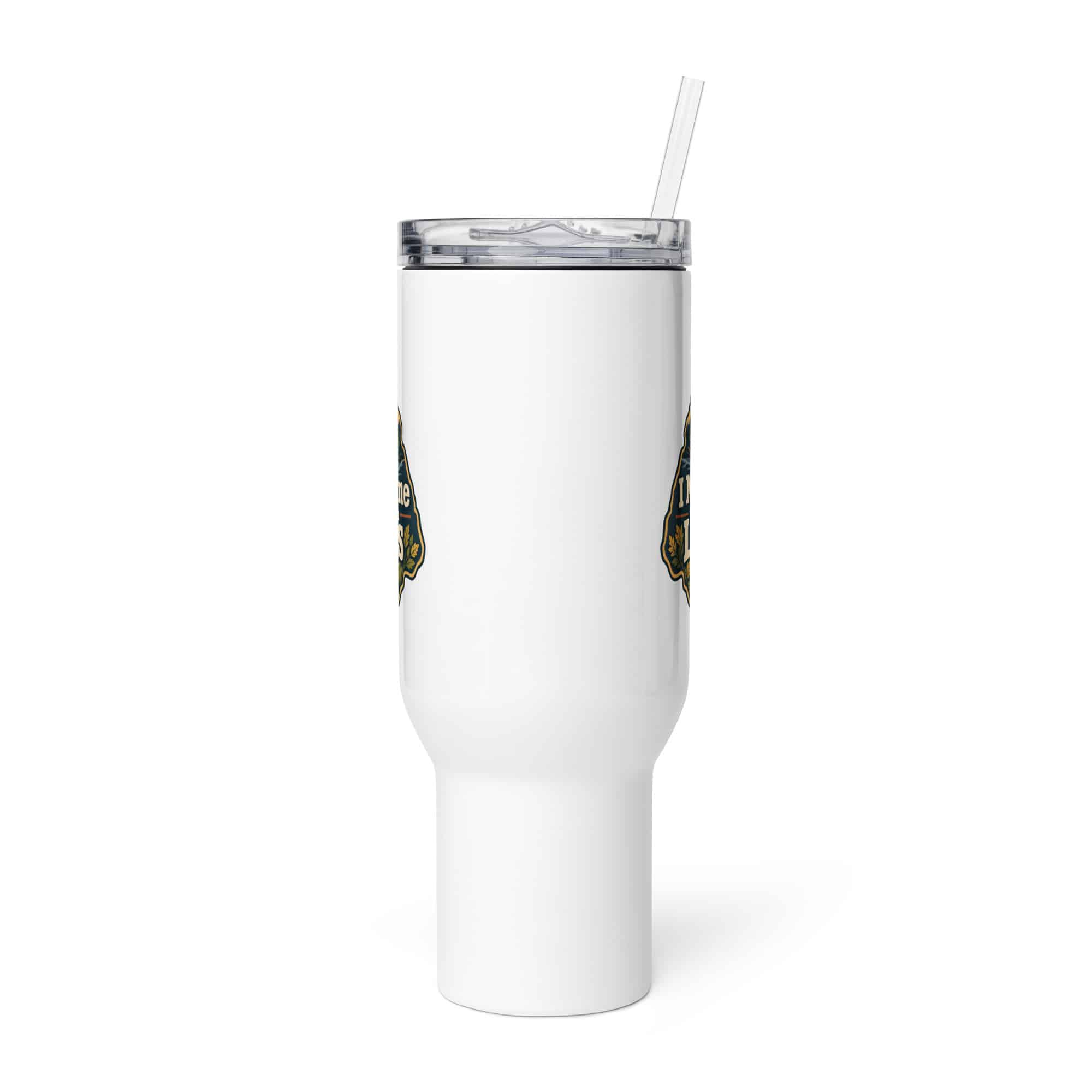 Nature and Adventure Travel Mug: I Make Time for Things with Leaves, Scenic Shield Badge