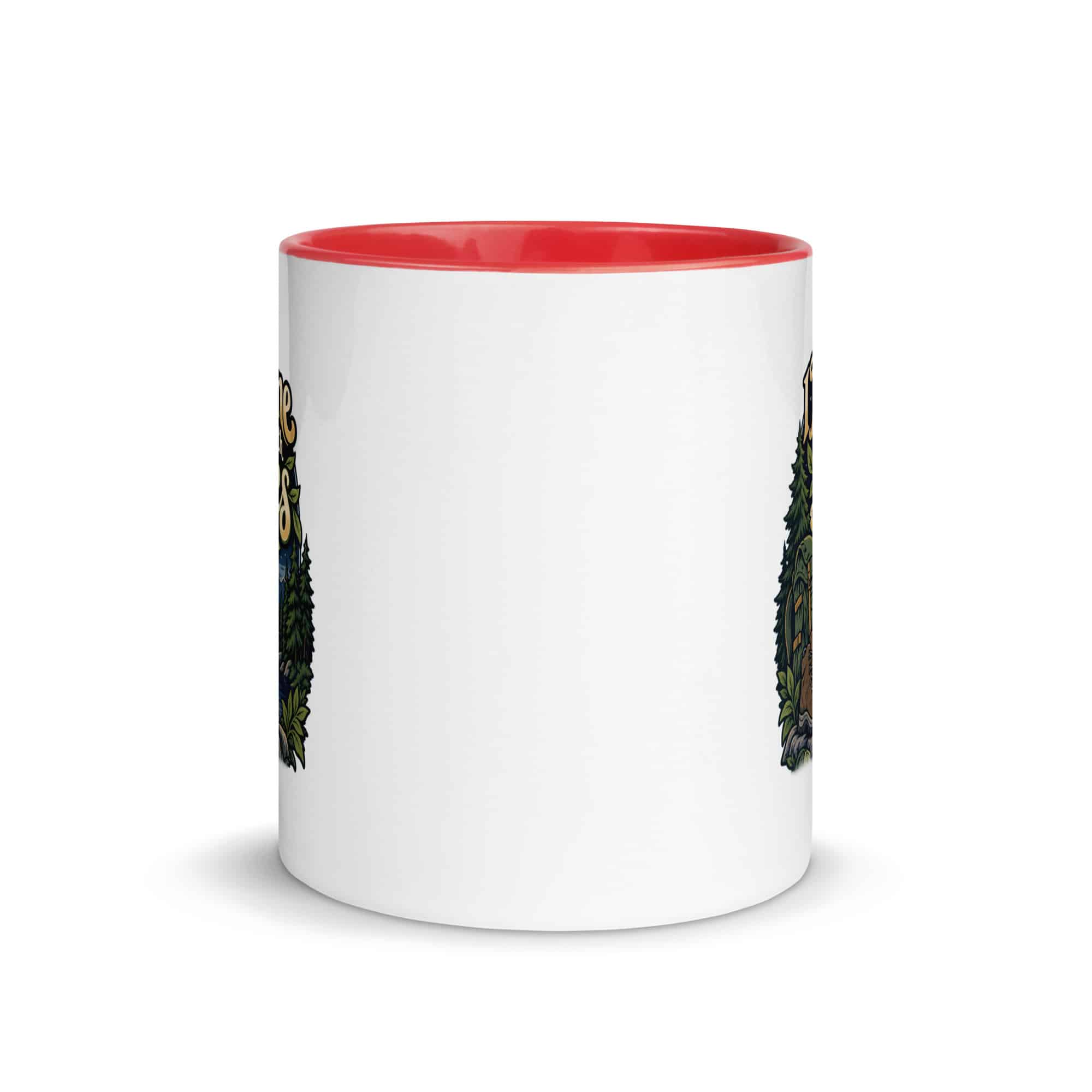 Nature and Adventure Color Inside Coffee Mug: I Make Time for Things with Leaves, Woodland Scenic Lettering