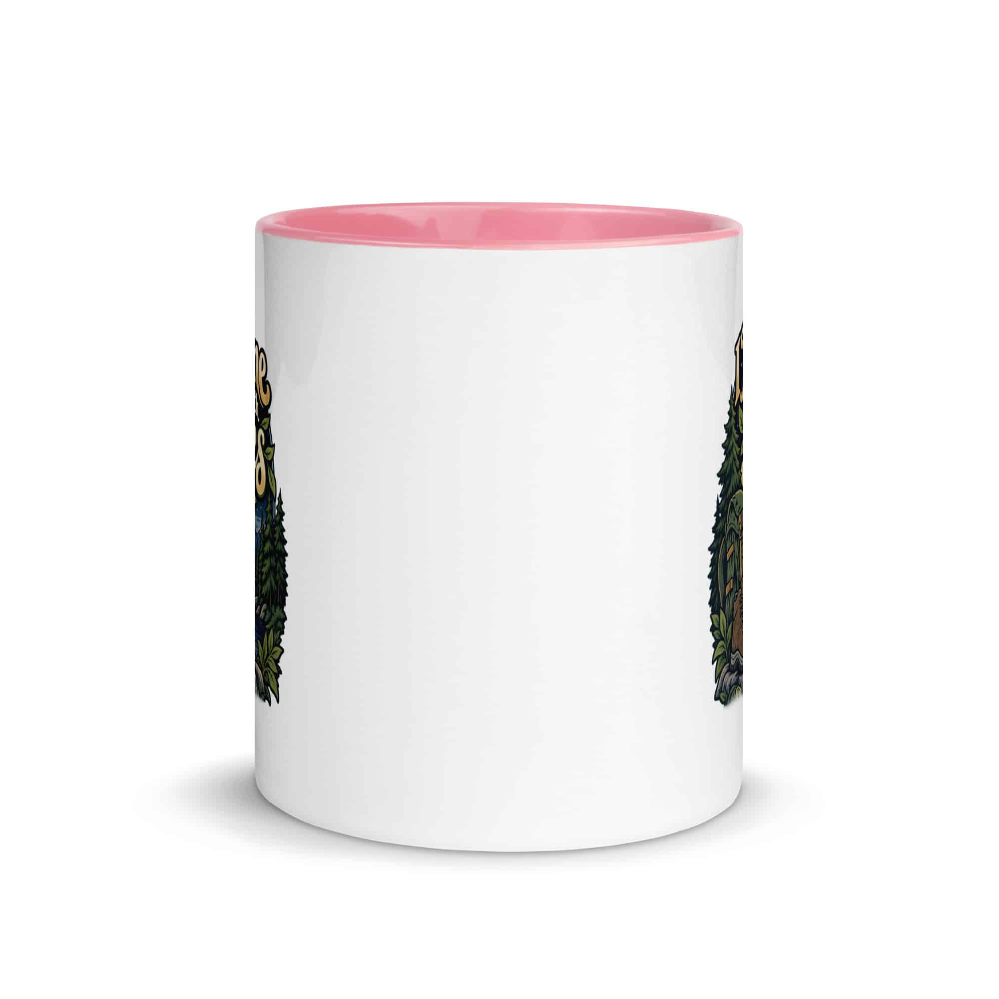 Nature and Adventure Color Inside Coffee Mug: I Make Time for Things with Leaves, Woodland Scenic Lettering