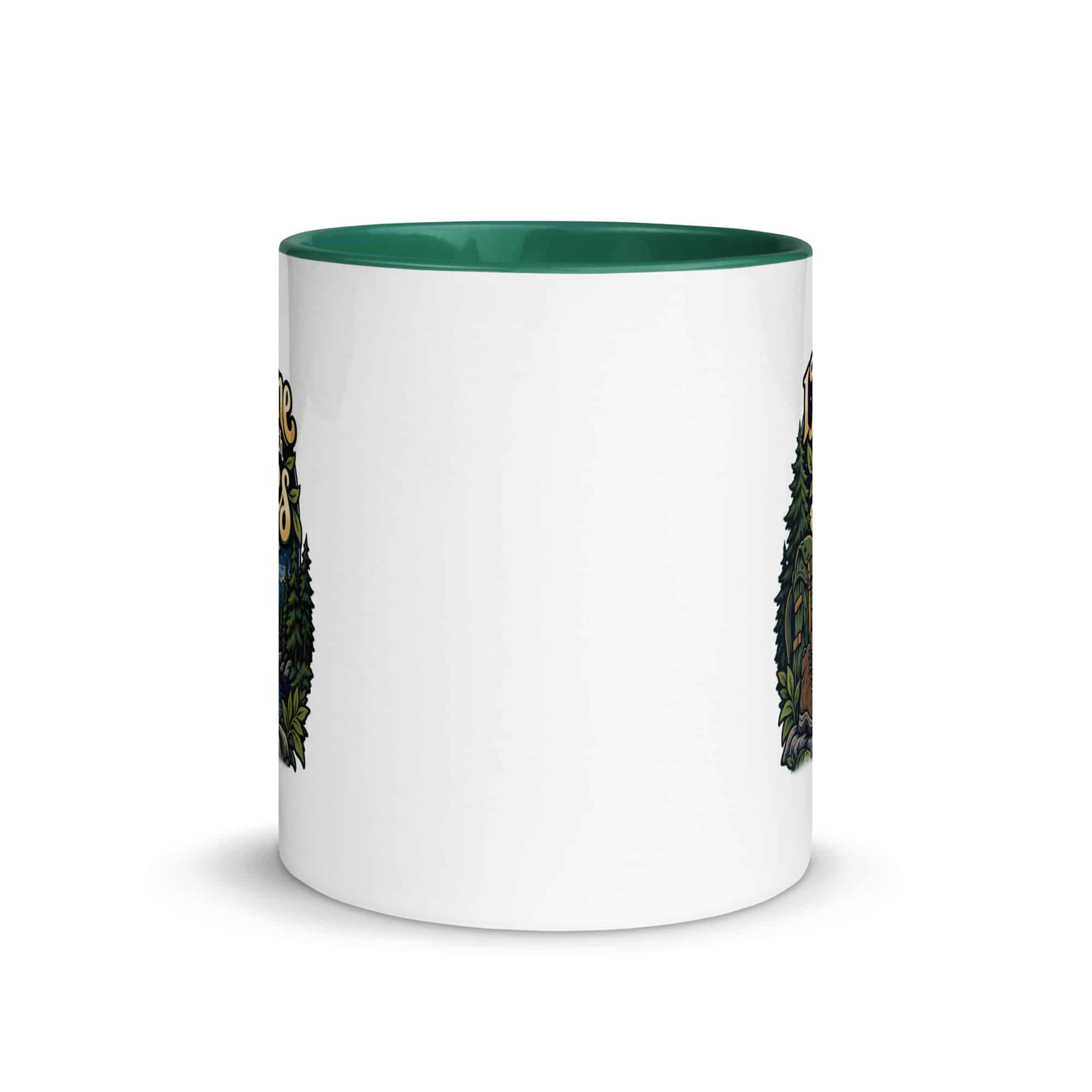 Nature and Adventure Color Inside Coffee Mug: I Make Time for Things with Leaves, Woodland Scenic Lettering