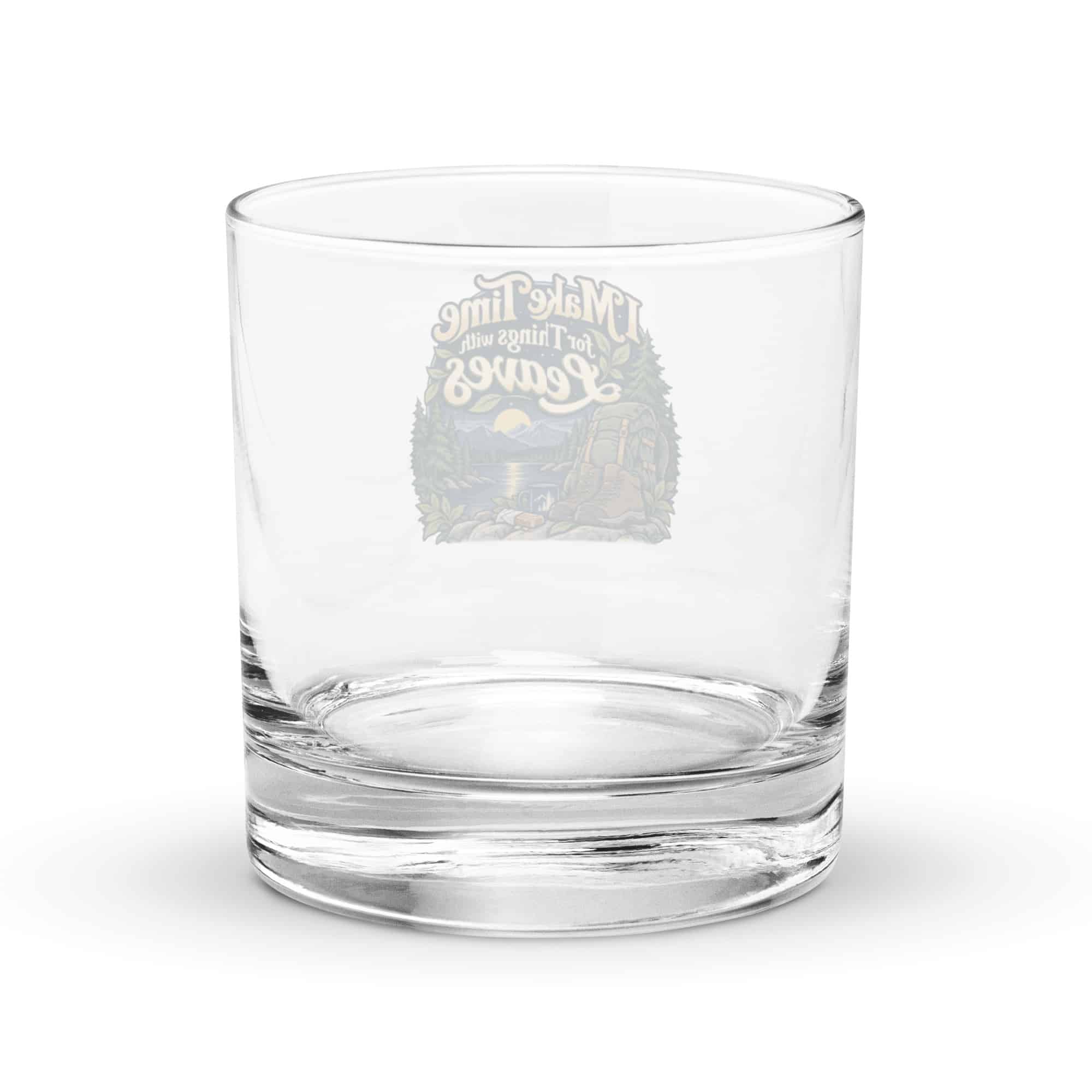 Nature and Adventure Rocks Glass: I Make Time for Things with Leaves, Woodland Scenic Lettering