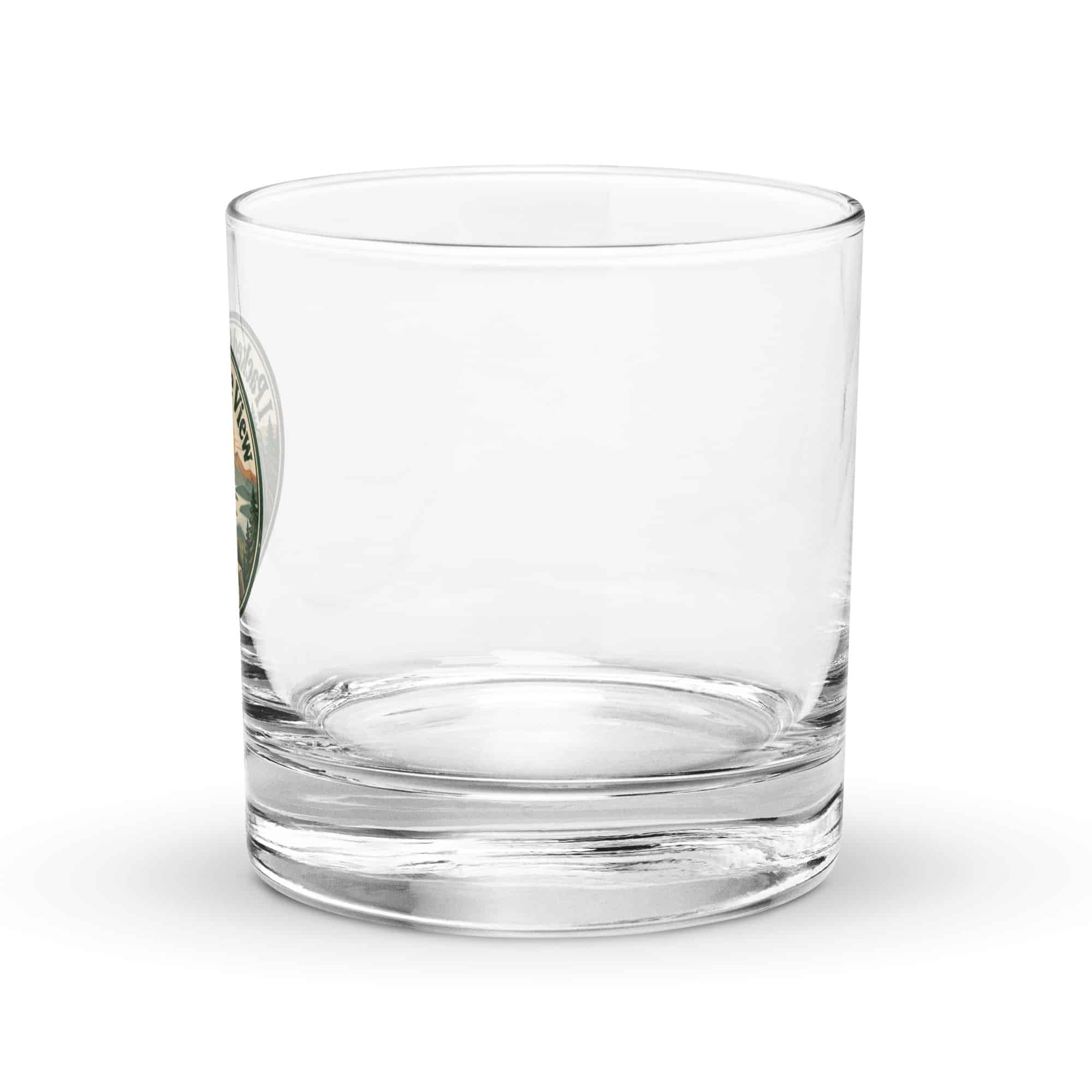 Nature and Adventure Rocks Glass: I Packed for the View, Vintage Round Badge