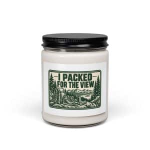 Nature and Adventure Soy Wax Candle: I Packed for the View, Forest Ink Stamp - 9oz - Main