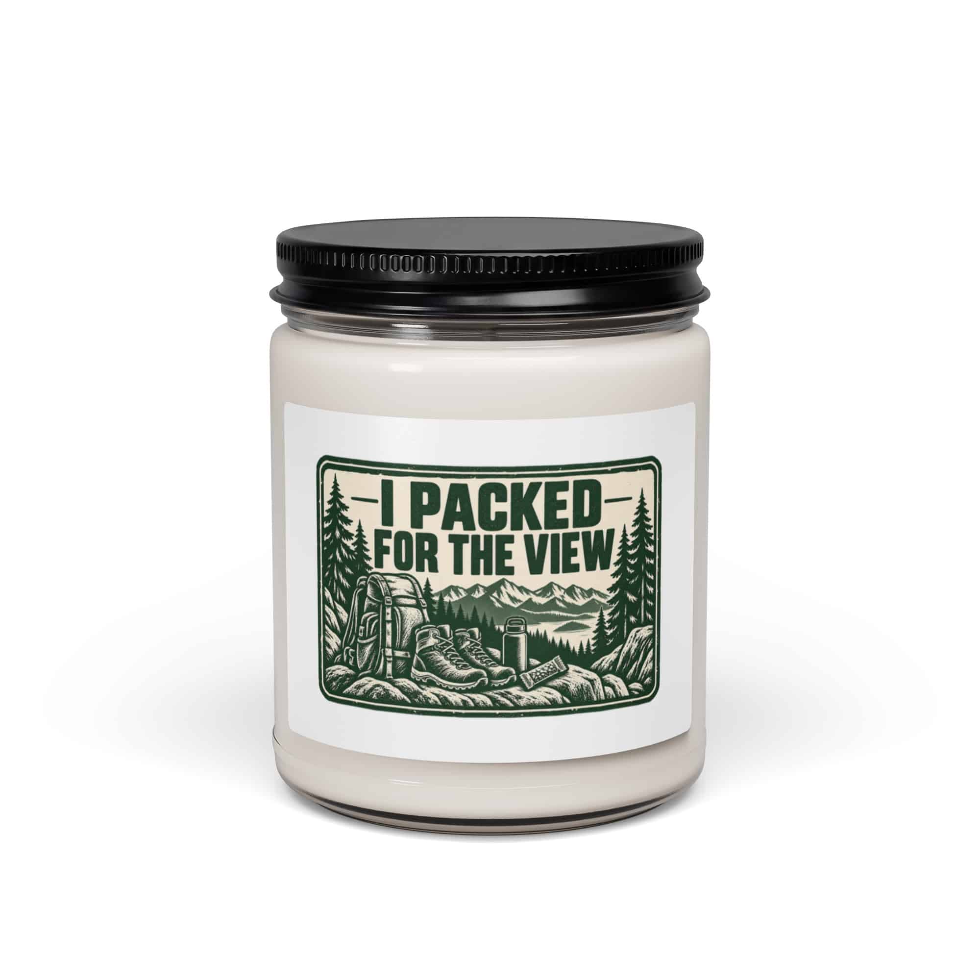 Nature and Adventure Soy Wax Candle: I Packed for the View, Forest Ink Stamp