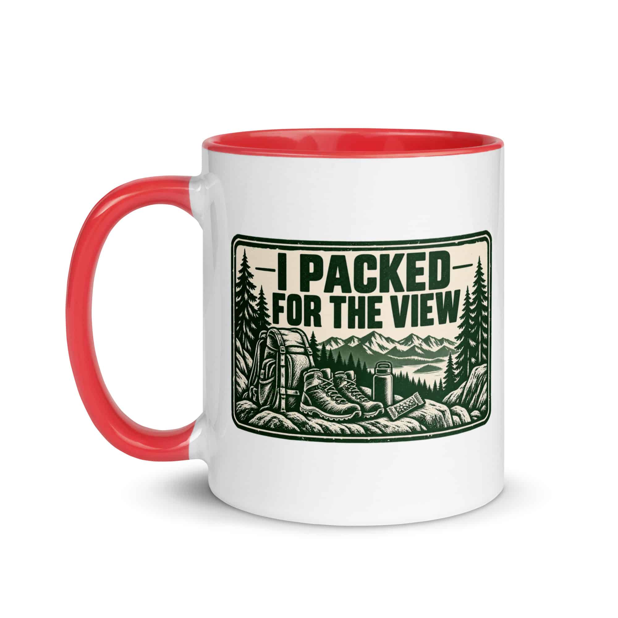 Nature and Adventure Color Inside Coffee Mug: I Packed for the View, Forest Ink Stamp