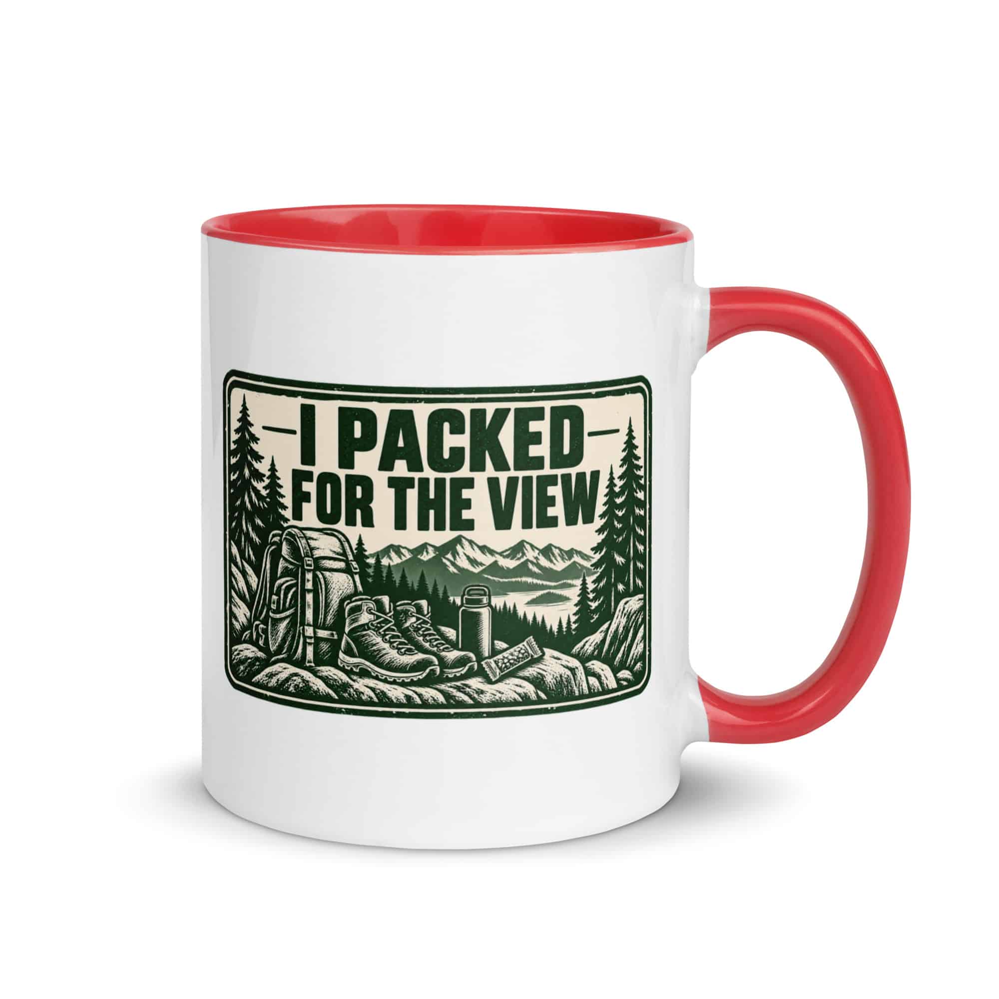 Nature and Adventure Color Inside Coffee Mug: I Packed for the View, Forest Ink Stamp