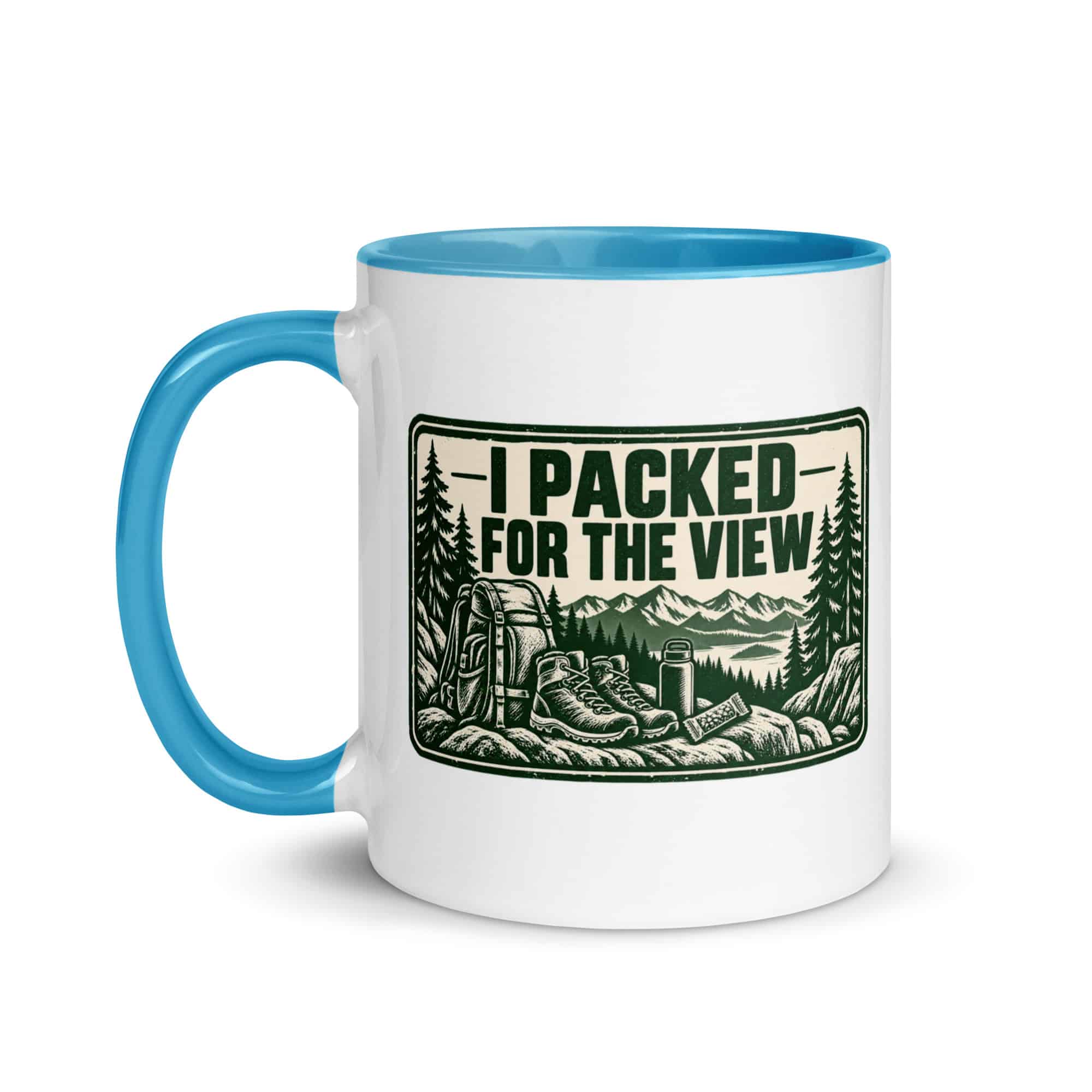 Nature and Adventure Color Inside Coffee Mug: I Packed for the View, Forest Ink Stamp