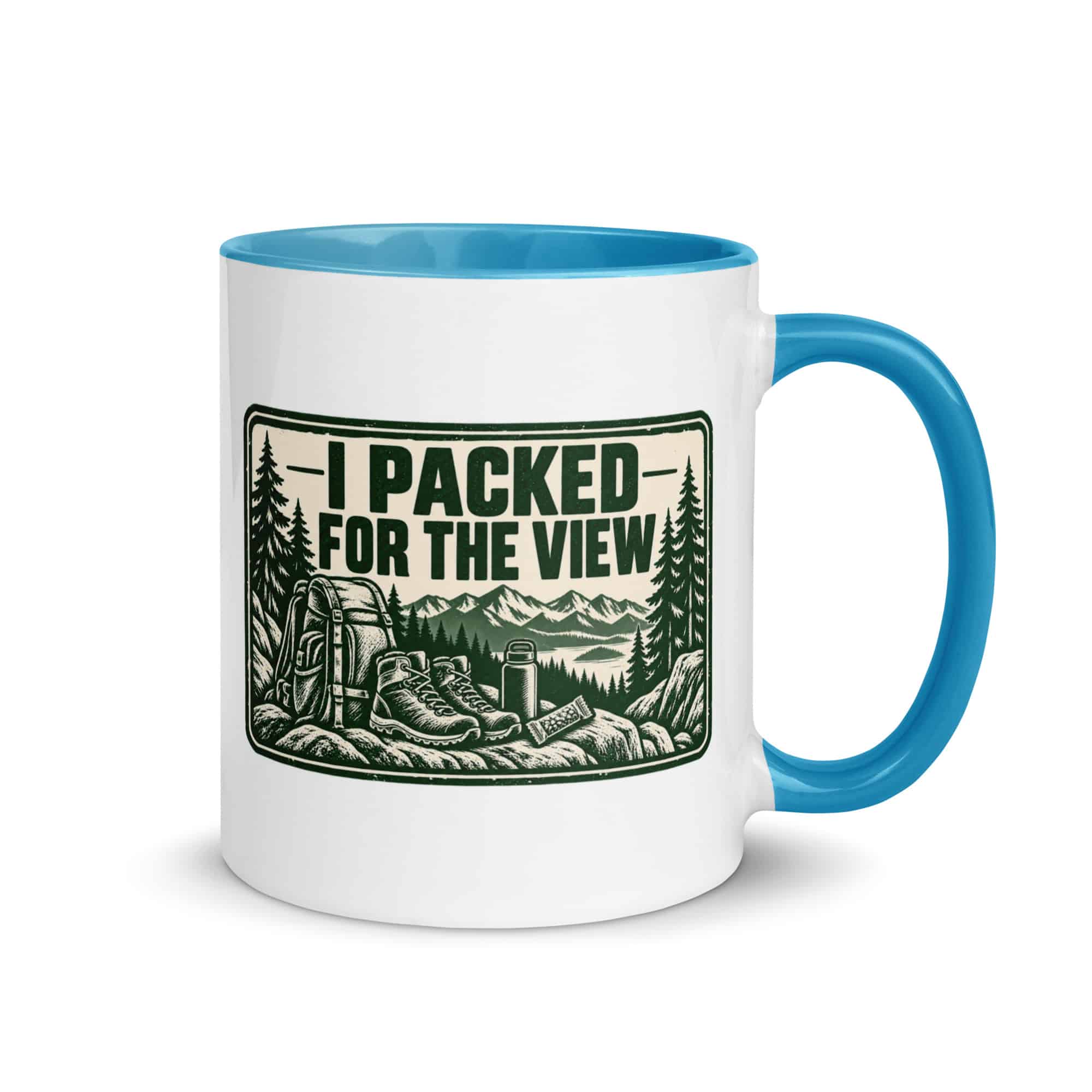 Nature and Adventure Color Inside Coffee Mug: I Packed for the View, Forest Ink Stamp