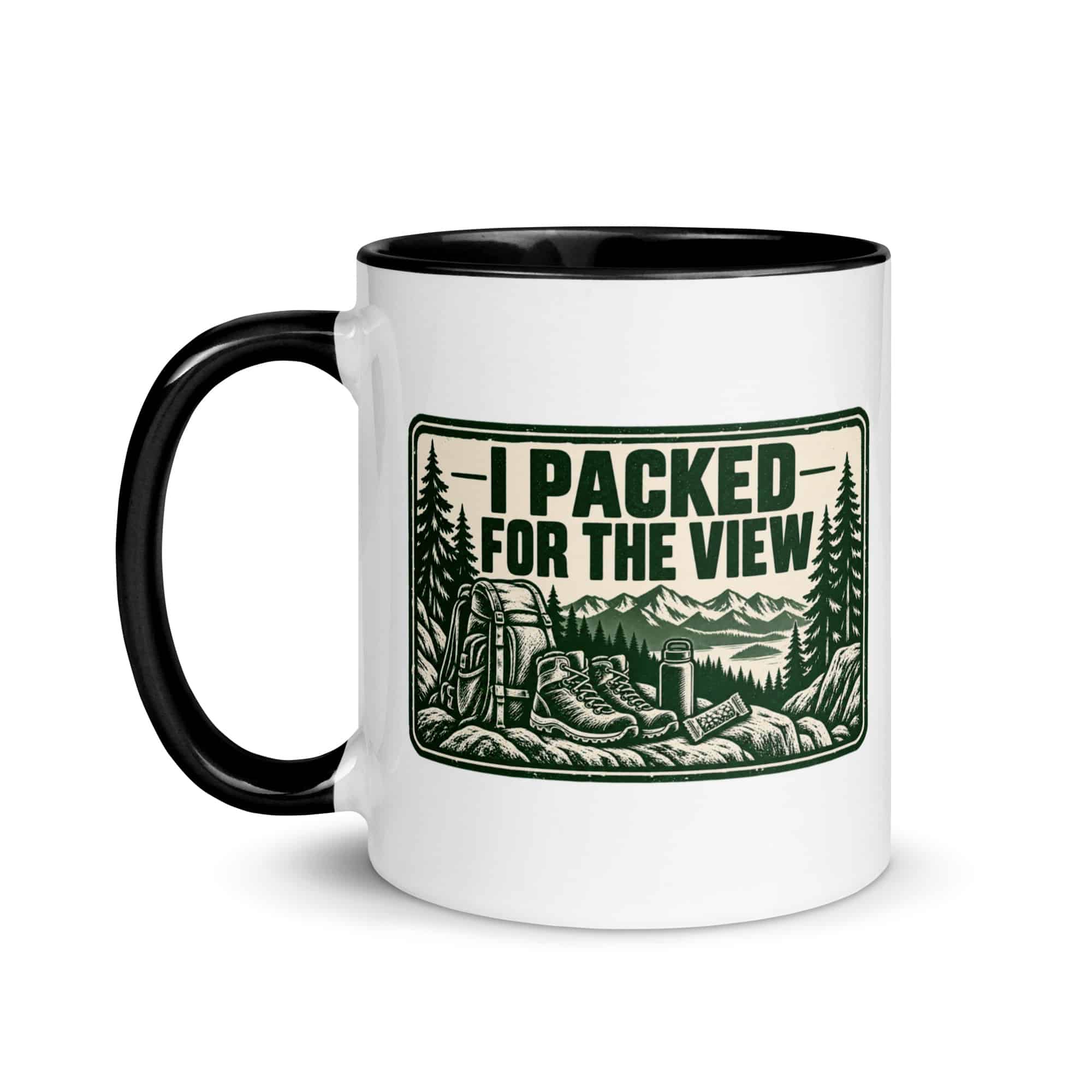 Nature and Adventure Color Inside Coffee Mug: I Packed for the View, Forest Ink Stamp