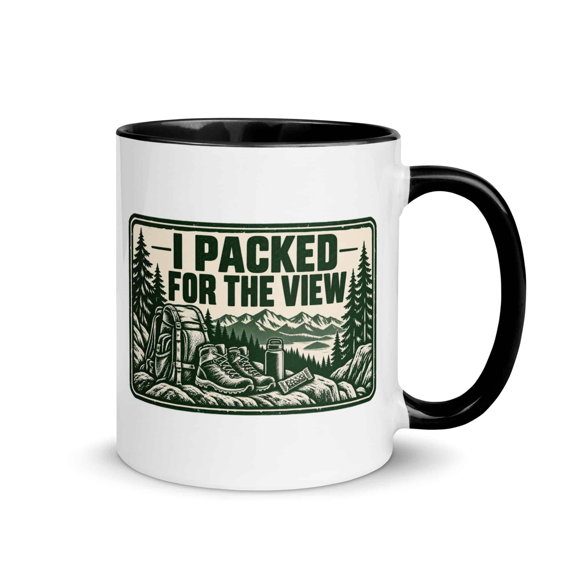 Nature and Adventure Color Inside Coffee Mug: I Packed for the View, Forest Ink Stamp