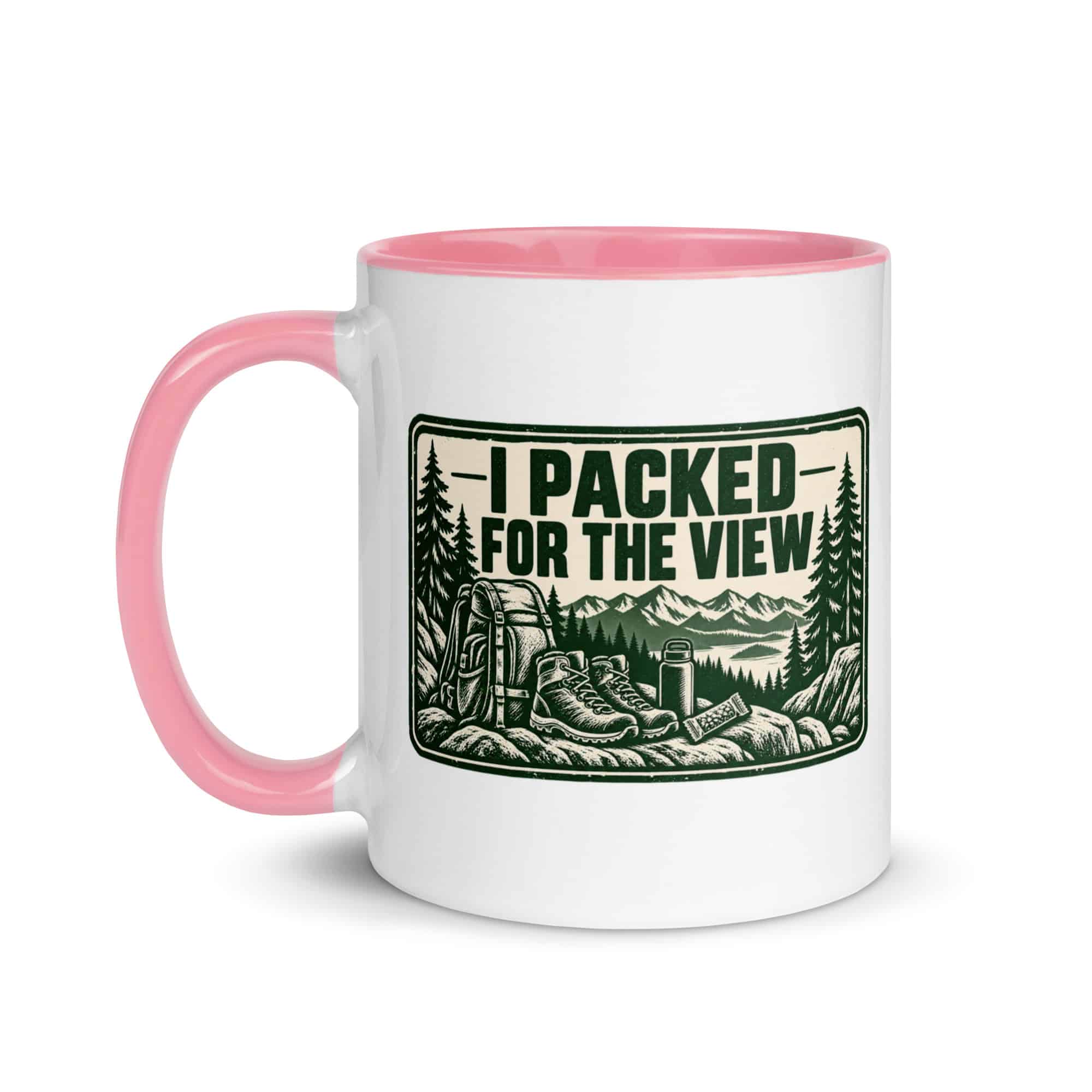 Nature and Adventure Color Inside Coffee Mug: I Packed for the View, Forest Ink Stamp