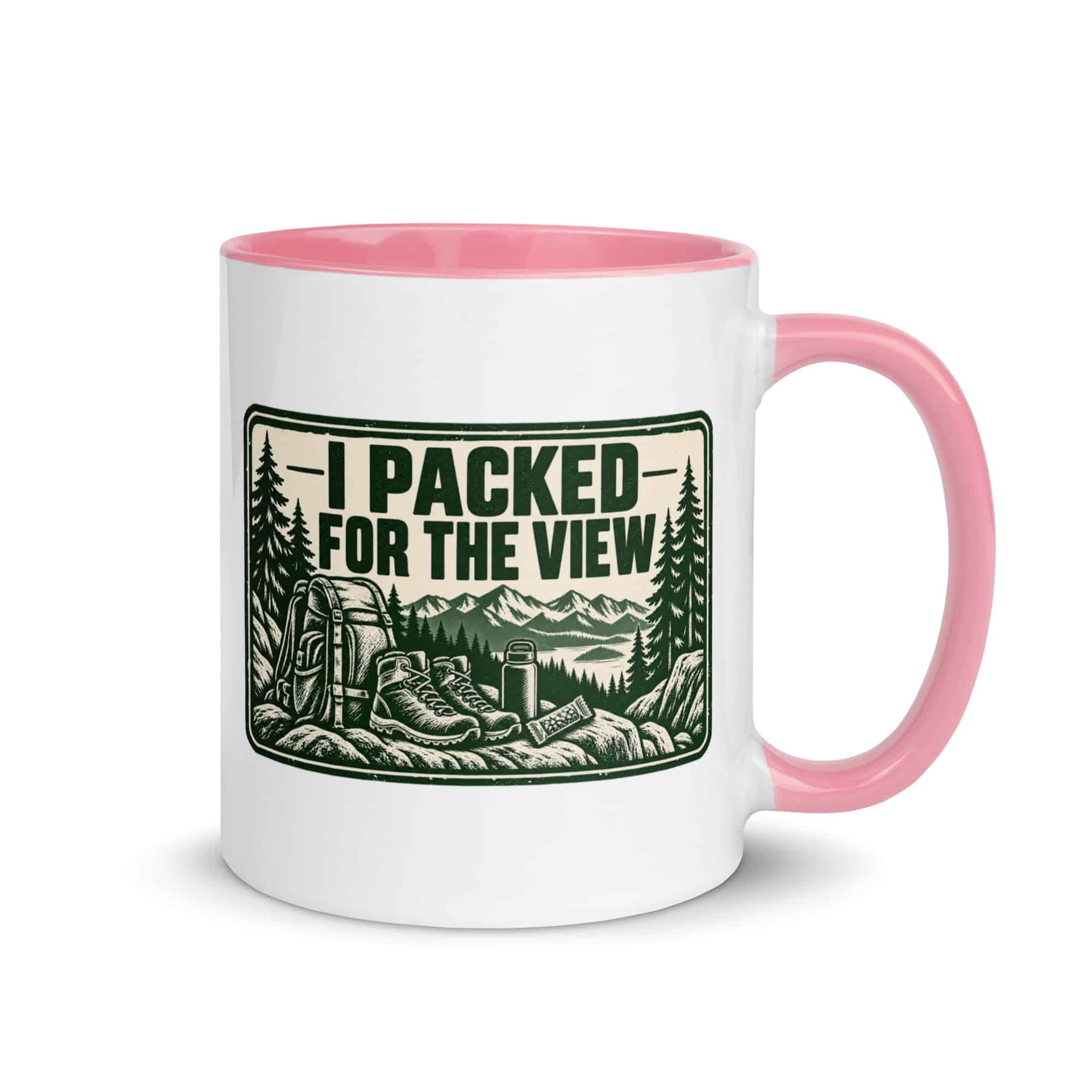 Nature and Adventure Color Inside Coffee Mug: I Packed for the View, Forest Ink Stamp