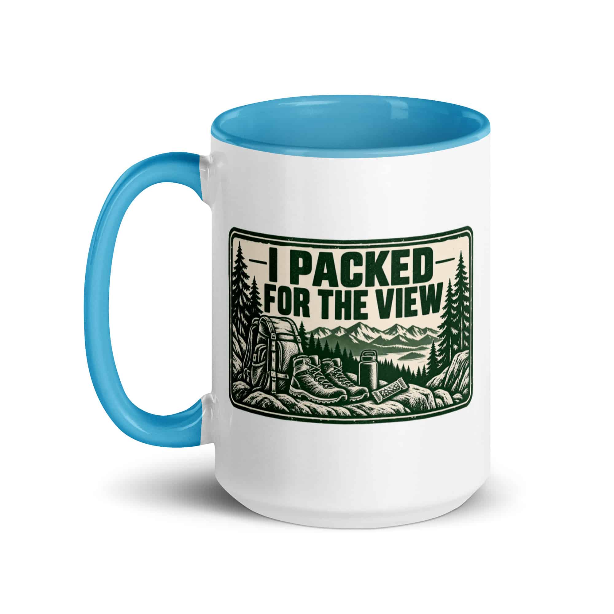 Nature and Adventure Color Inside Coffee Mug: I Packed for the View, Forest Ink Stamp