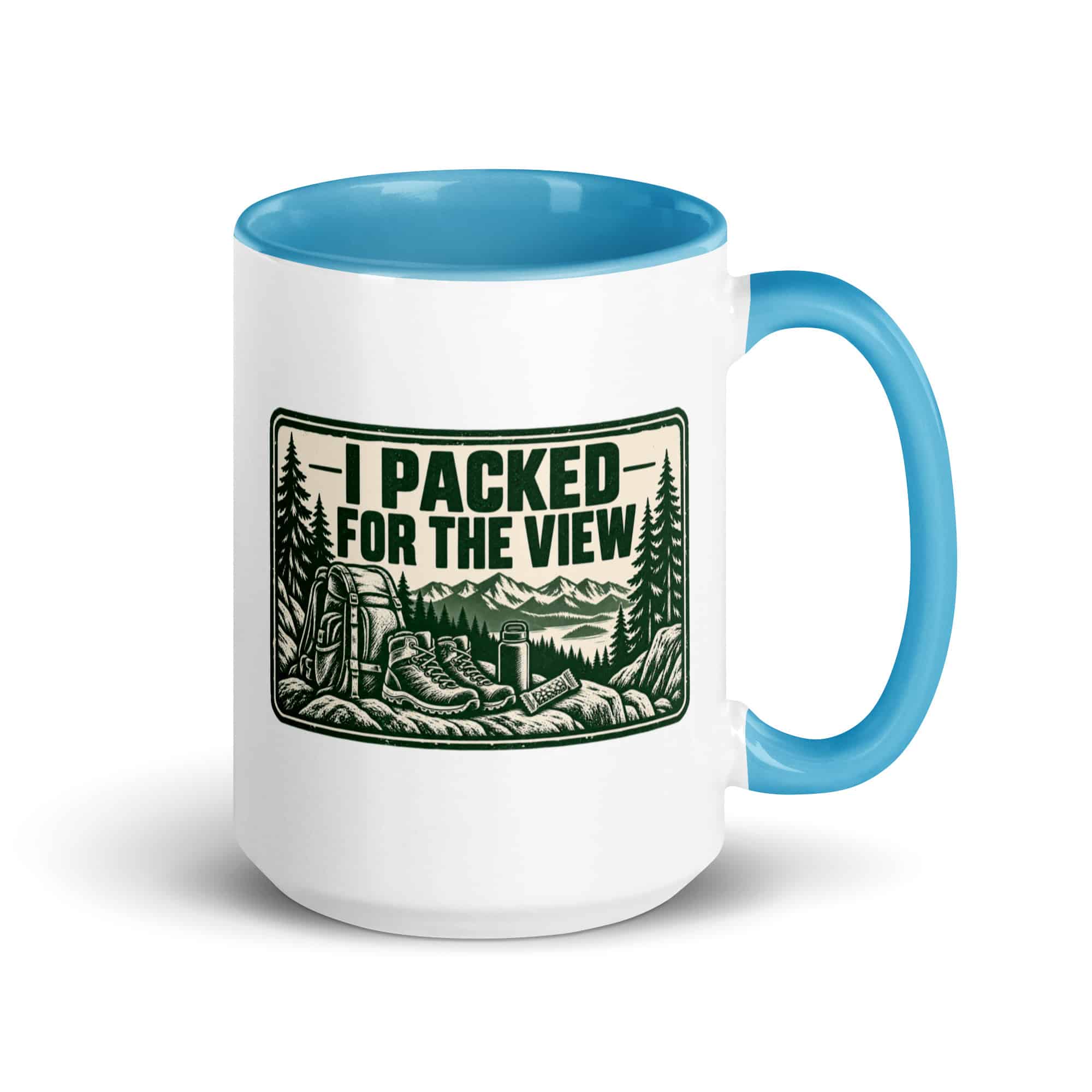 Nature and Adventure Color Inside Coffee Mug: I Packed for the View, Forest Ink Stamp