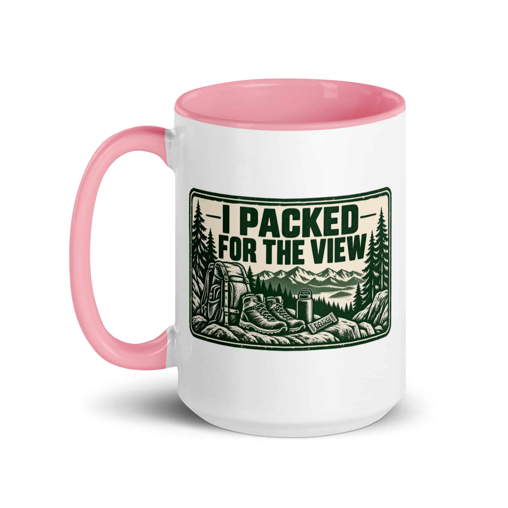 Nature and Adventure Color Inside Coffee Mug: I Packed for the View, Forest Ink Stamp