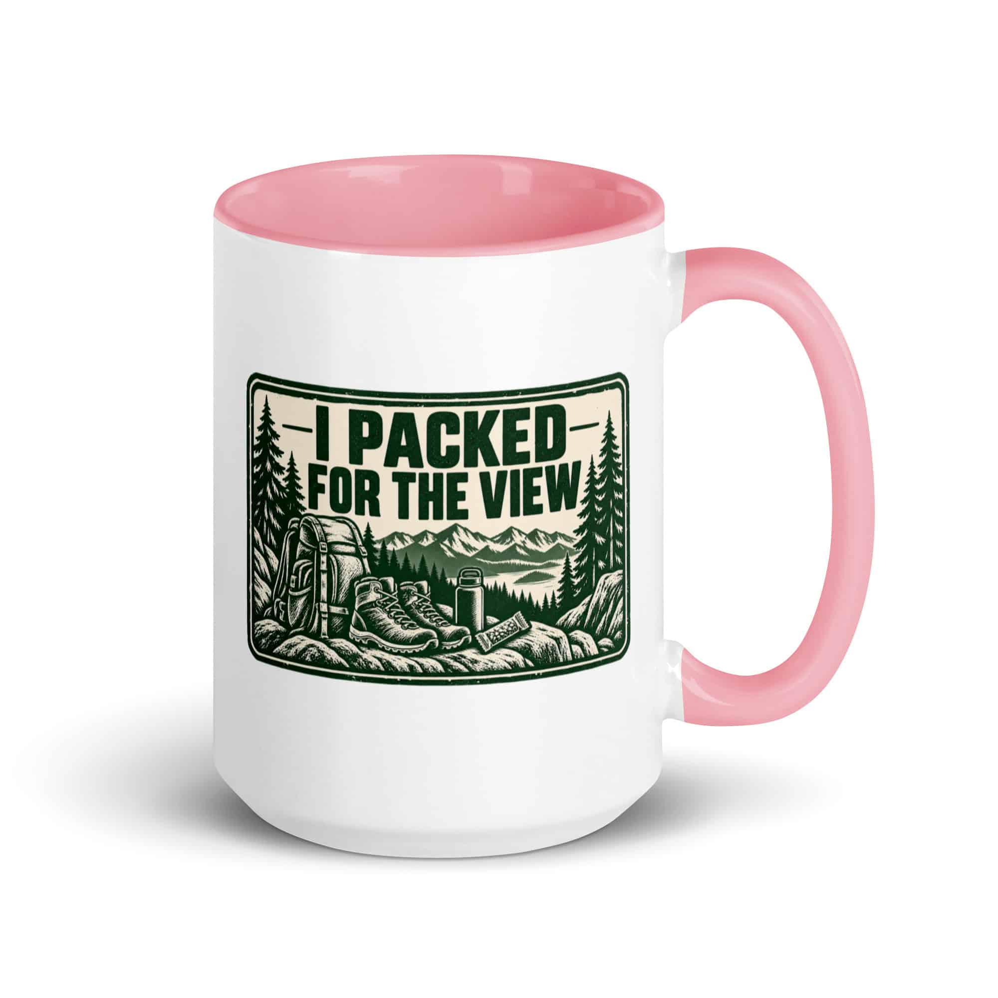 Nature and Adventure Color Inside Coffee Mug: I Packed for the View, Forest Ink Stamp