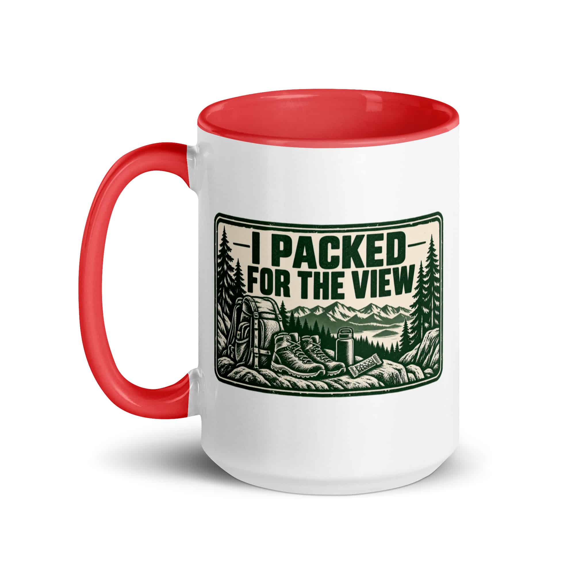 Nature and Adventure Color Inside Coffee Mug: I Packed for the View, Forest Ink Stamp