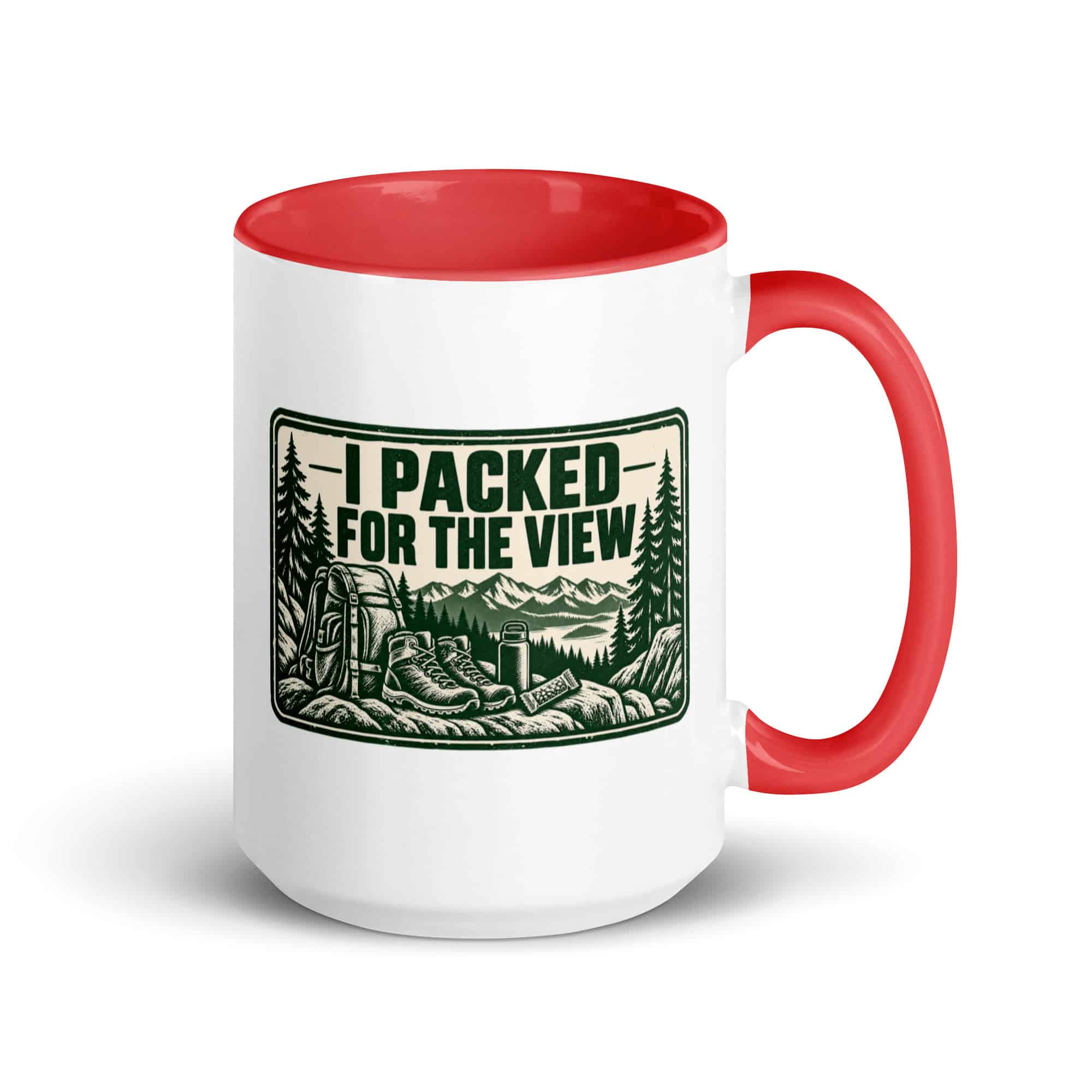 Nature and Adventure Color Inside Coffee Mug: I Packed for the View, Forest Ink Stamp