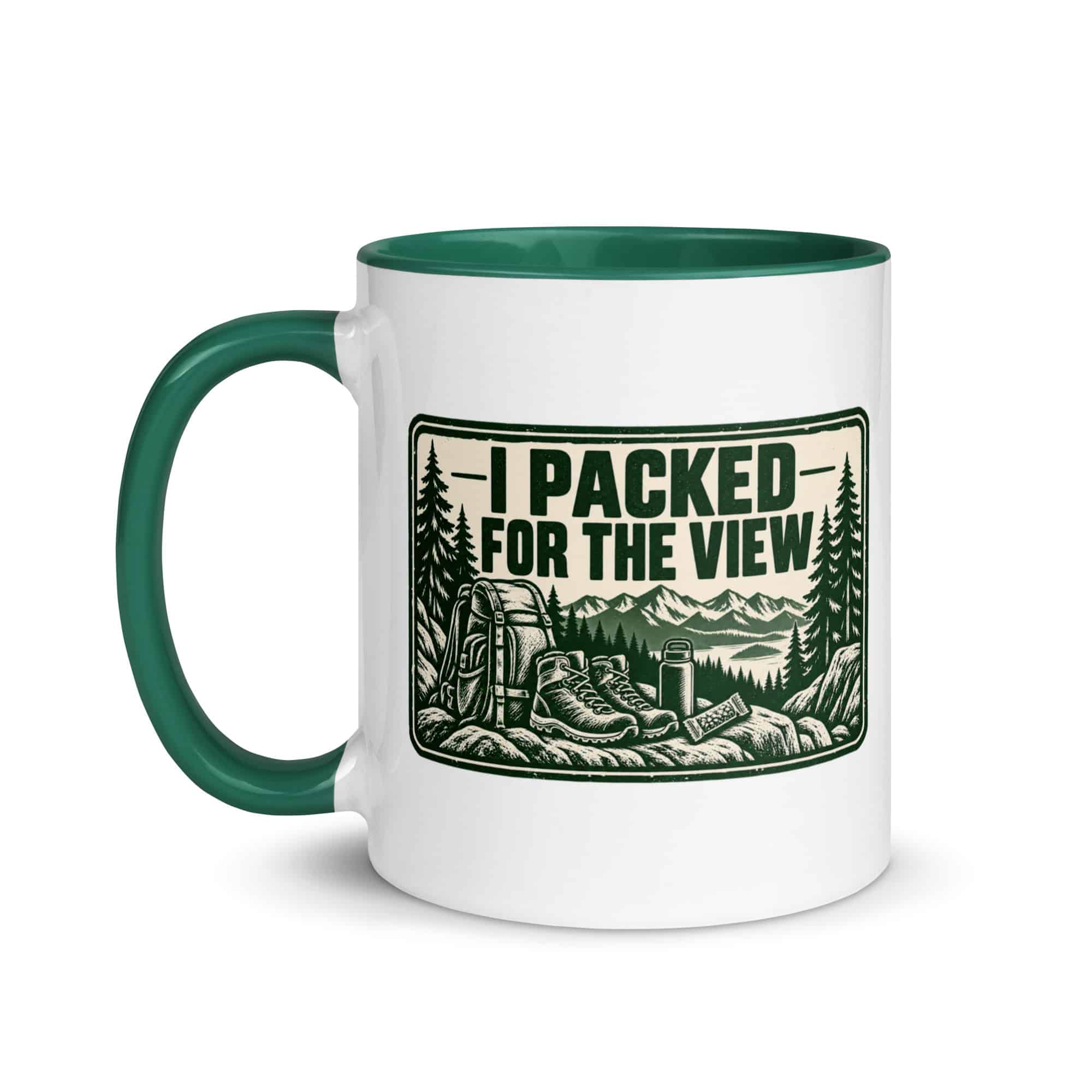 Nature and Adventure Color Inside Coffee Mug: I Packed for the View, Forest Ink Stamp