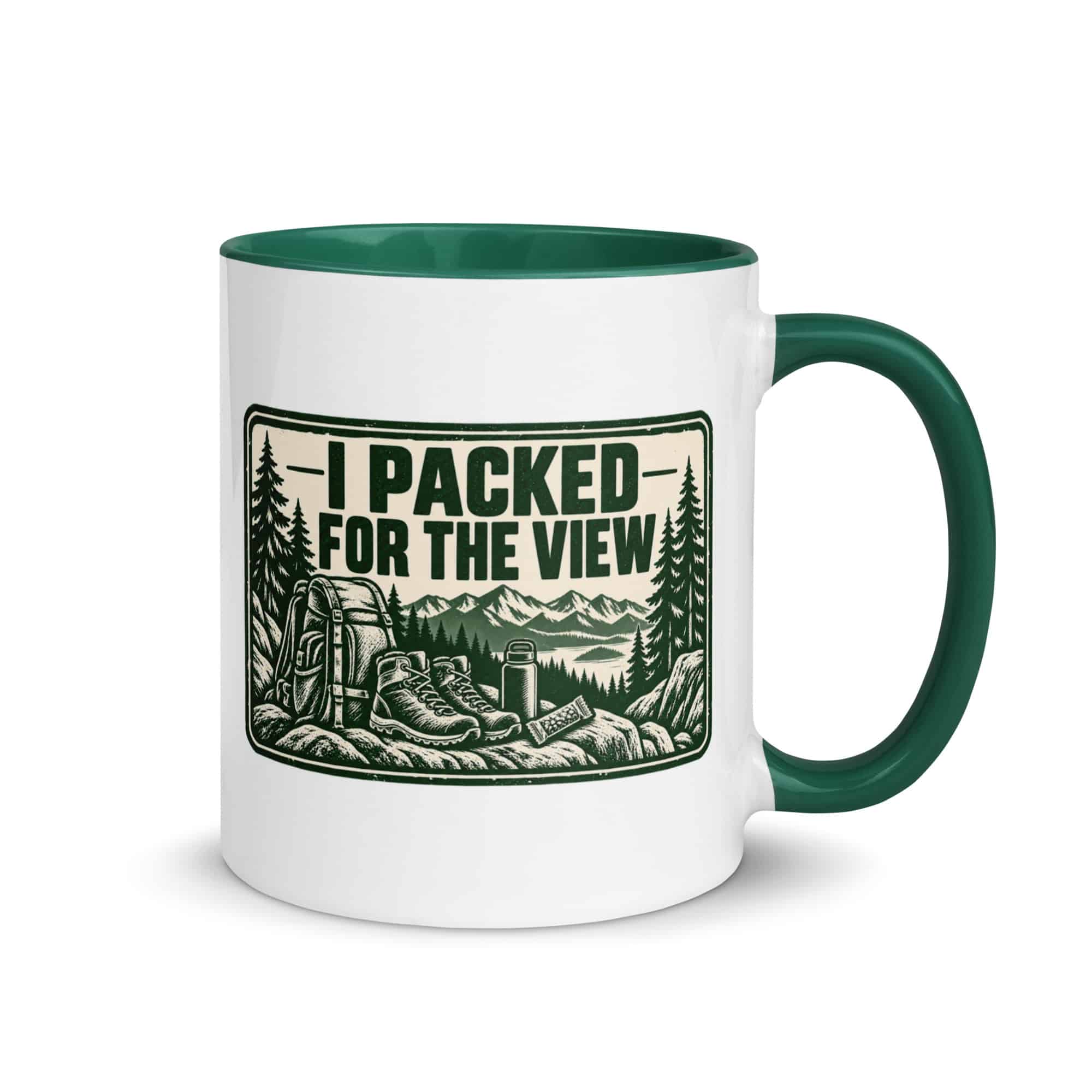 Nature and Adventure Color Inside Coffee Mug: I Packed for the View, Forest Ink Stamp