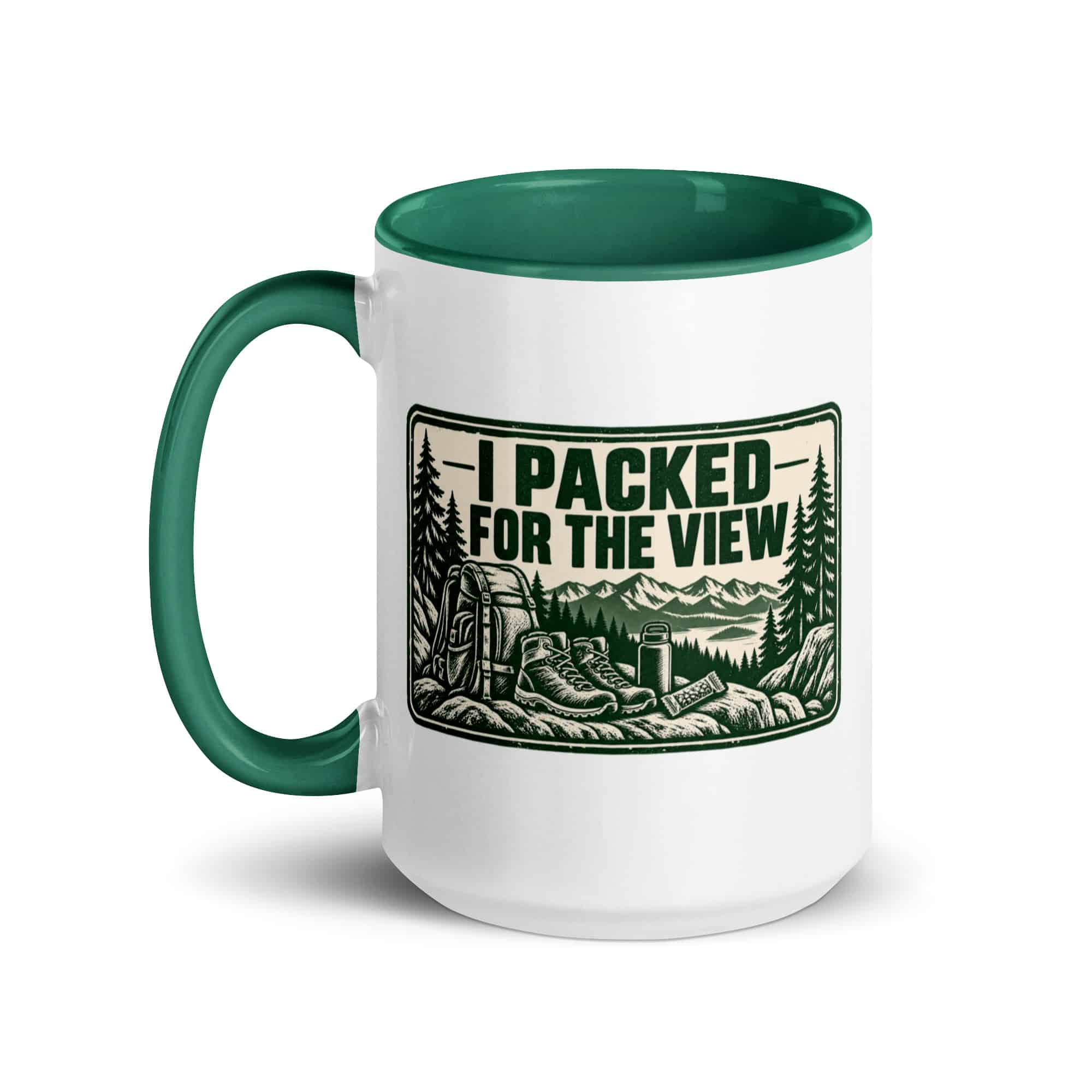 Nature and Adventure Color Inside Coffee Mug: I Packed for the View, Forest Ink Stamp