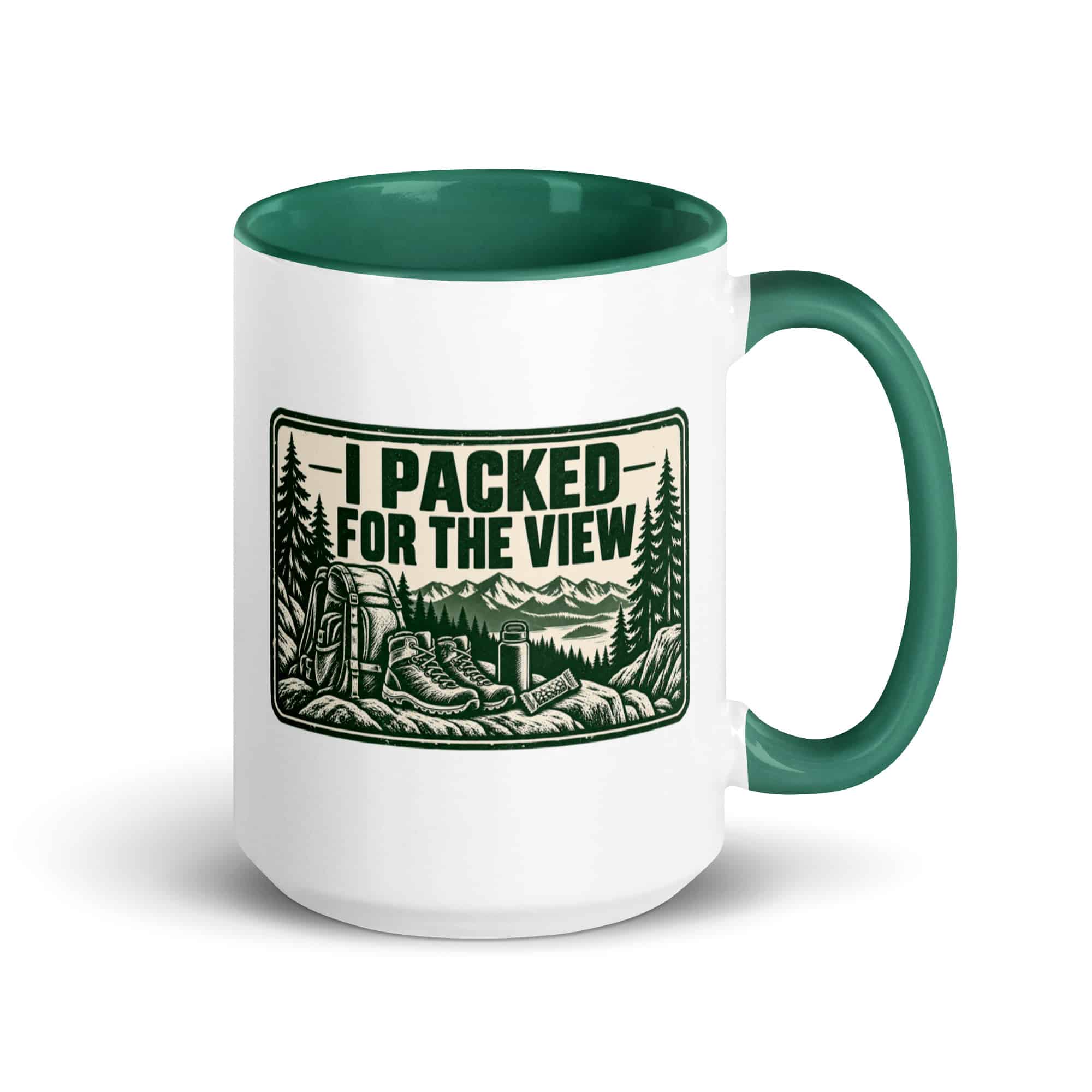 Nature and Adventure Color Inside Coffee Mug: I Packed for the View, Forest Ink Stamp
