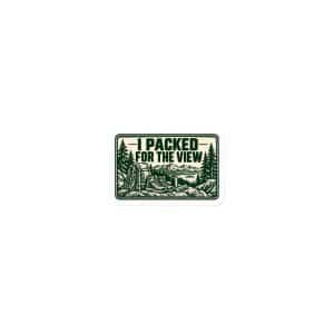 Nature and Adventure Die-Cut Magnet: I Packed for the View, Forest Ink Stamp - 3″×3″ - Main