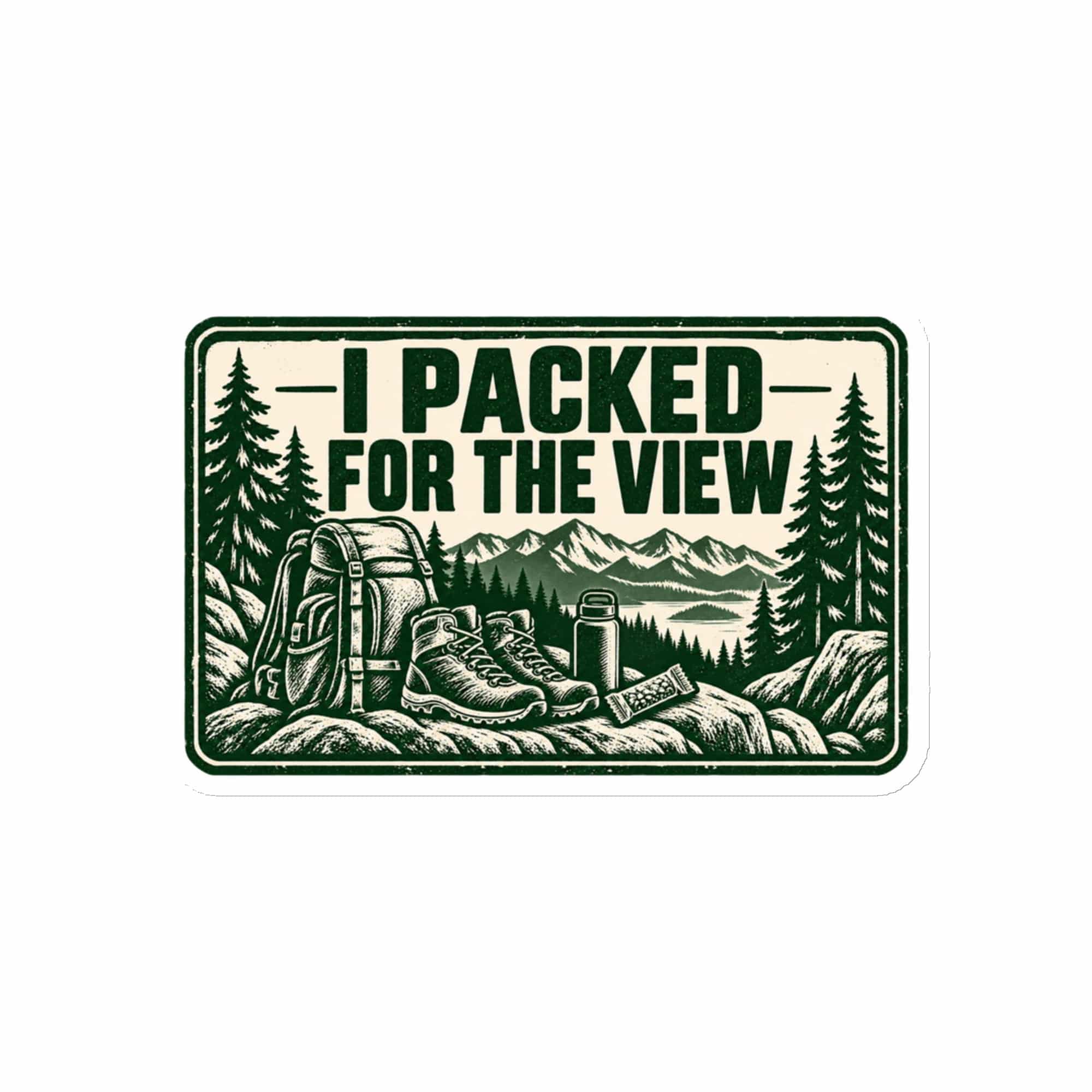 Nature and Adventure Die-Cut Magnet: I Packed for the View, Forest Ink Stamp