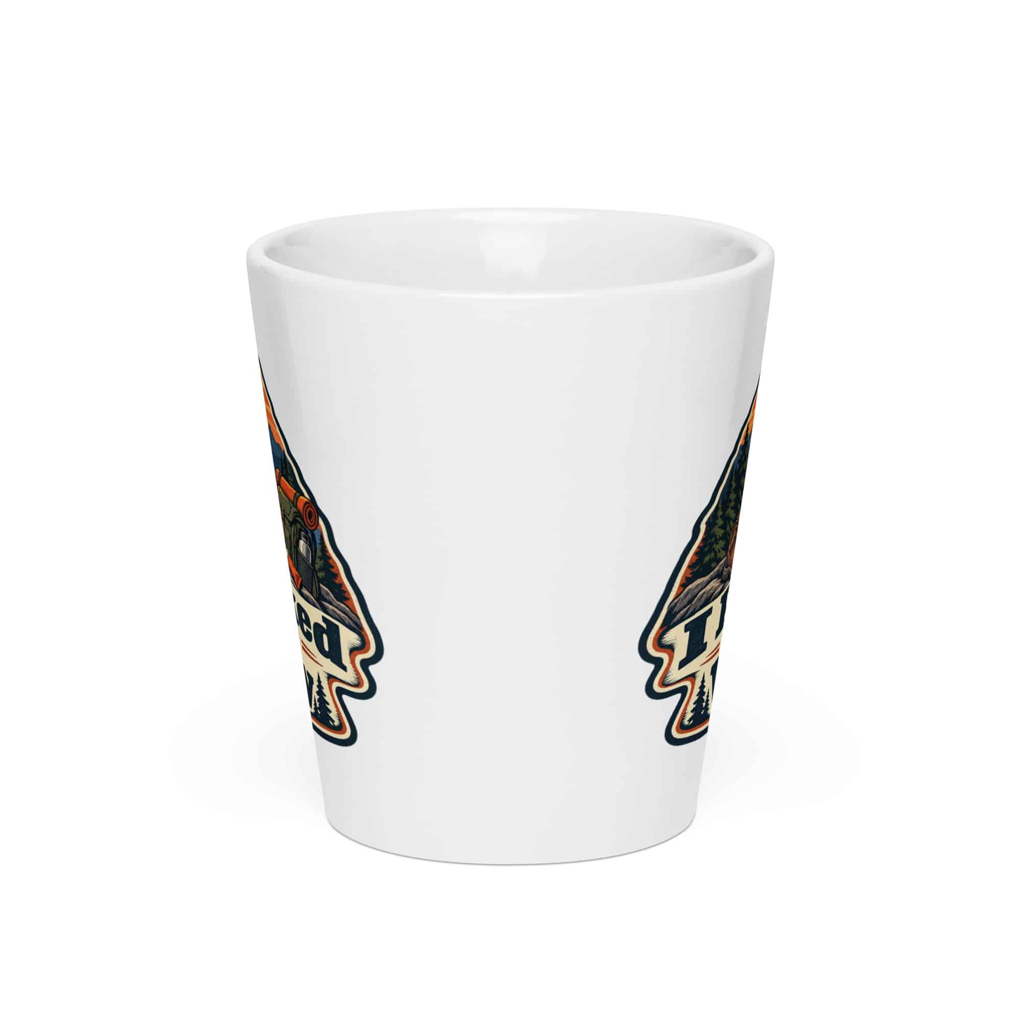Nature and Adventure Latte Mug: I Packed for the View, Scenic Shield Badge