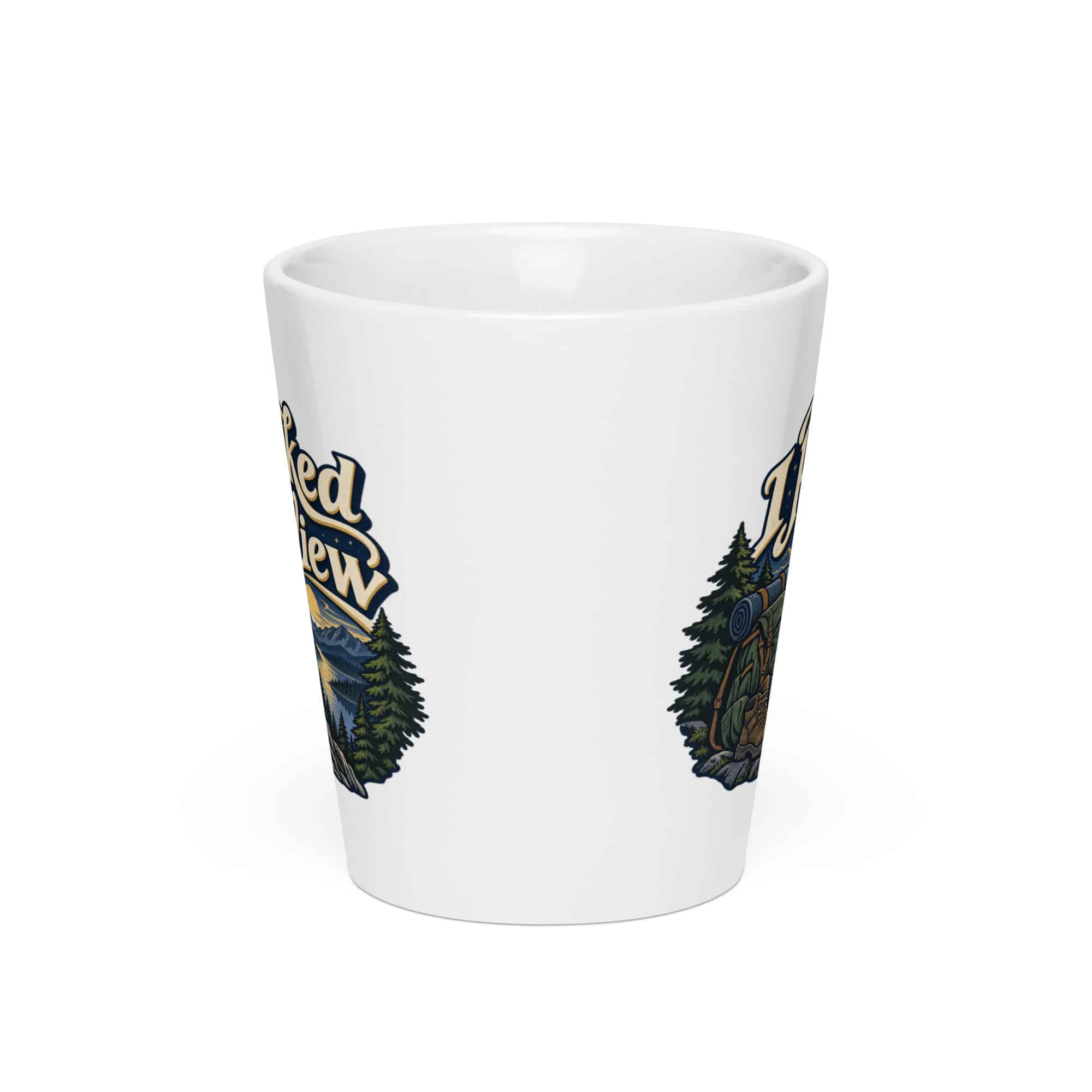 Nature and Adventure Latte Mug: I Packed for the View, Woodland Scenic Lettering