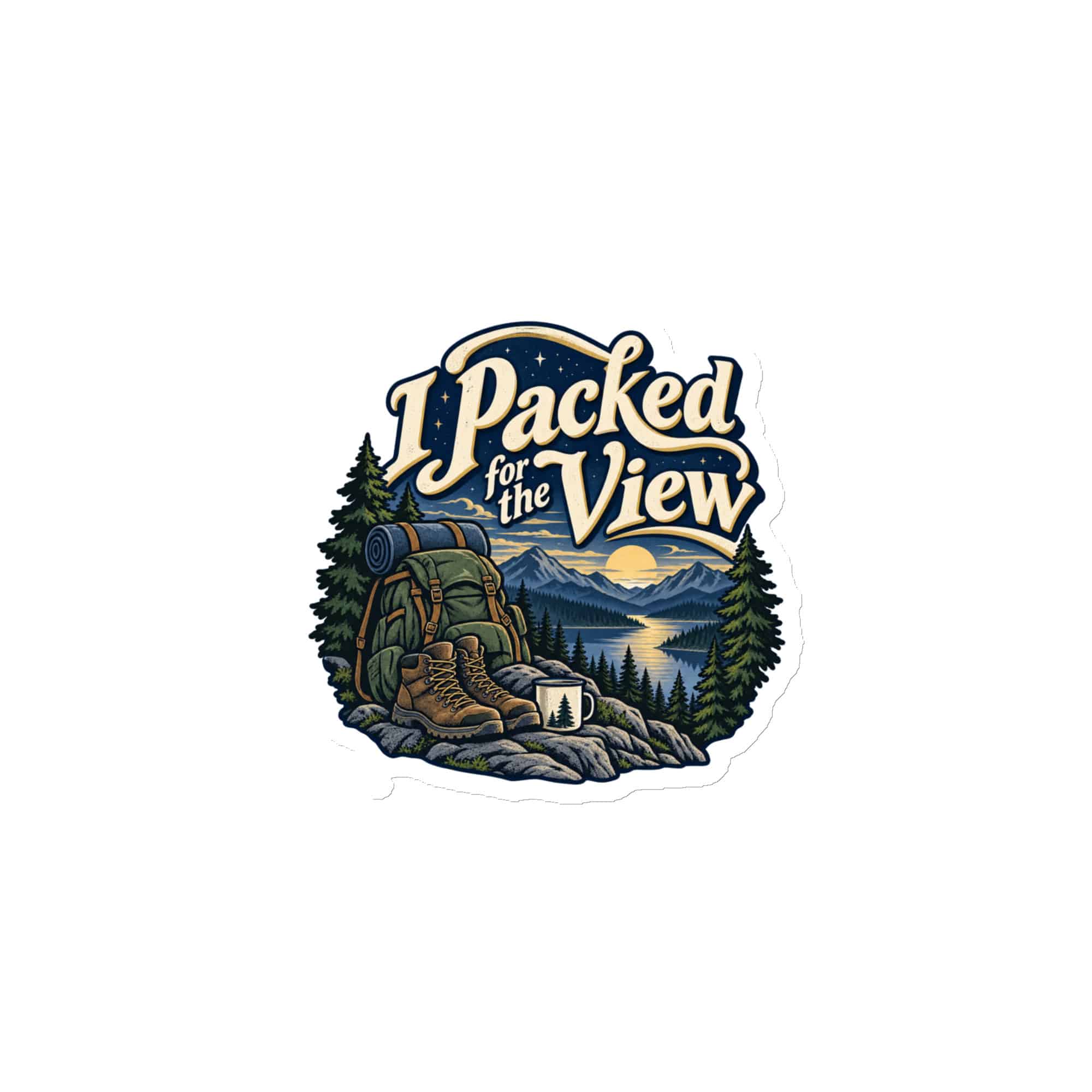 Nature and Adventure Die-Cut Magnet: I Packed for the View, Woodland Scenic Lettering