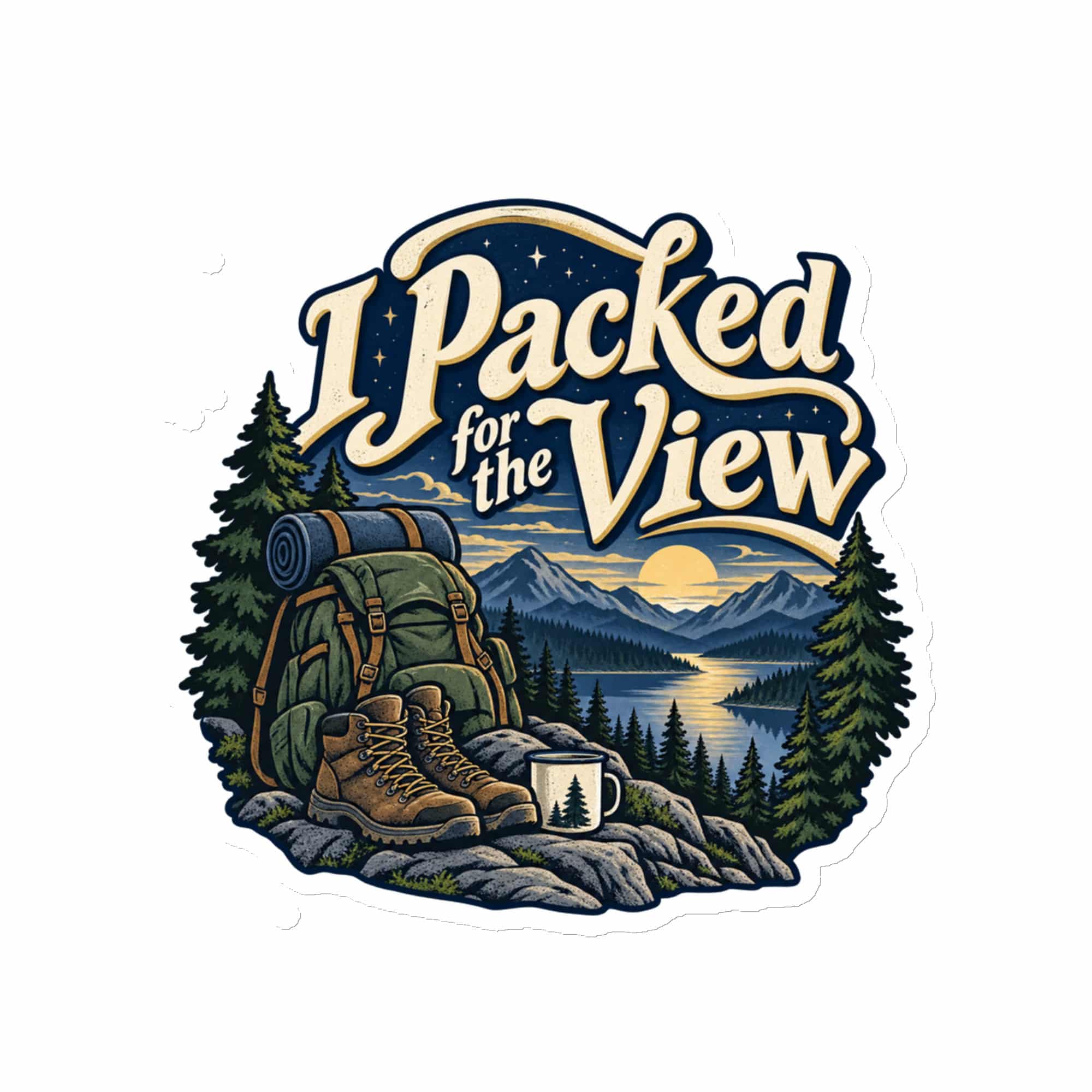 Nature and Adventure Die-Cut Magnet: I Packed for the View, Woodland Scenic Lettering