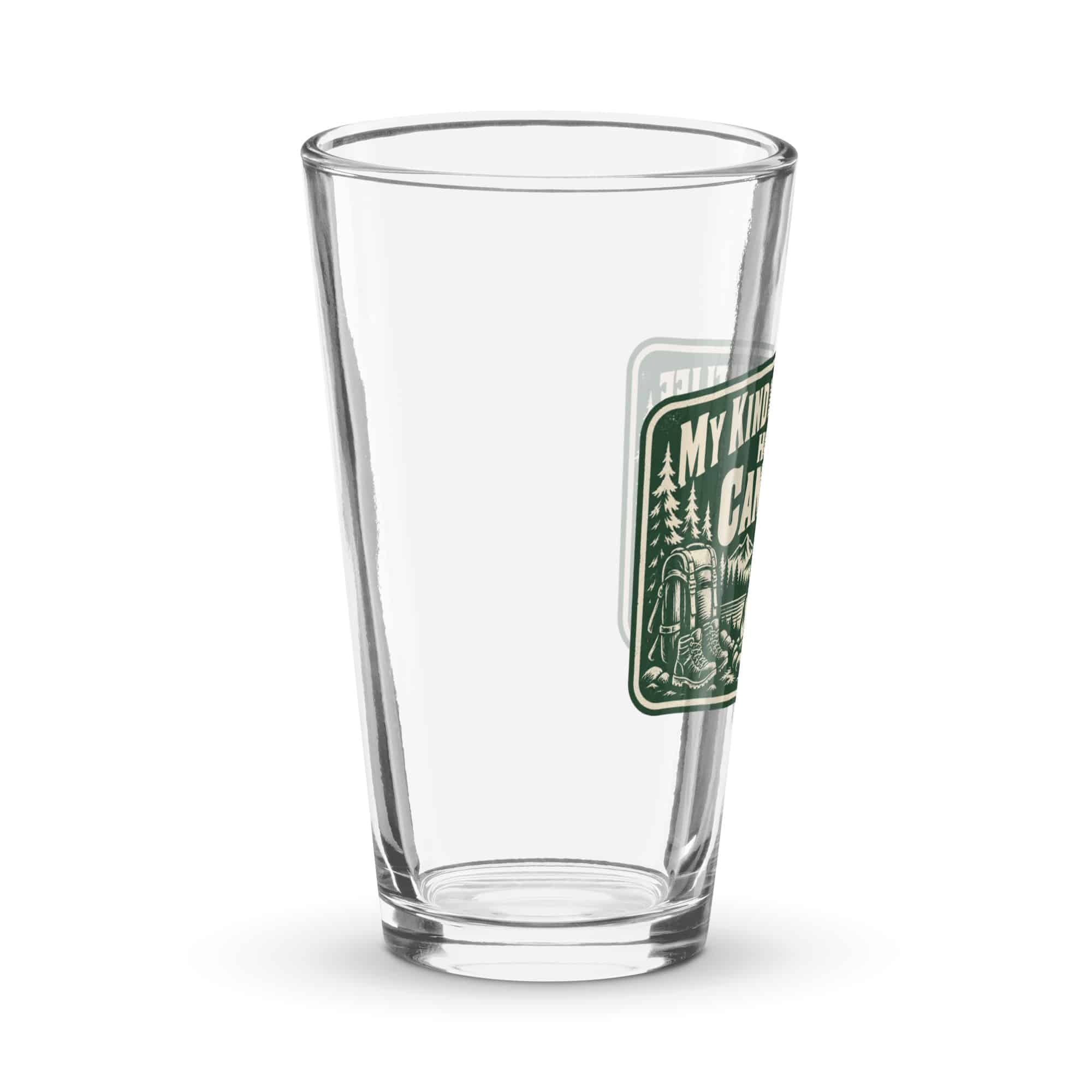 Nature and Adventure Pint Glass: My Kind of Nightlife Has a Campfire, Forest Ink Stamp