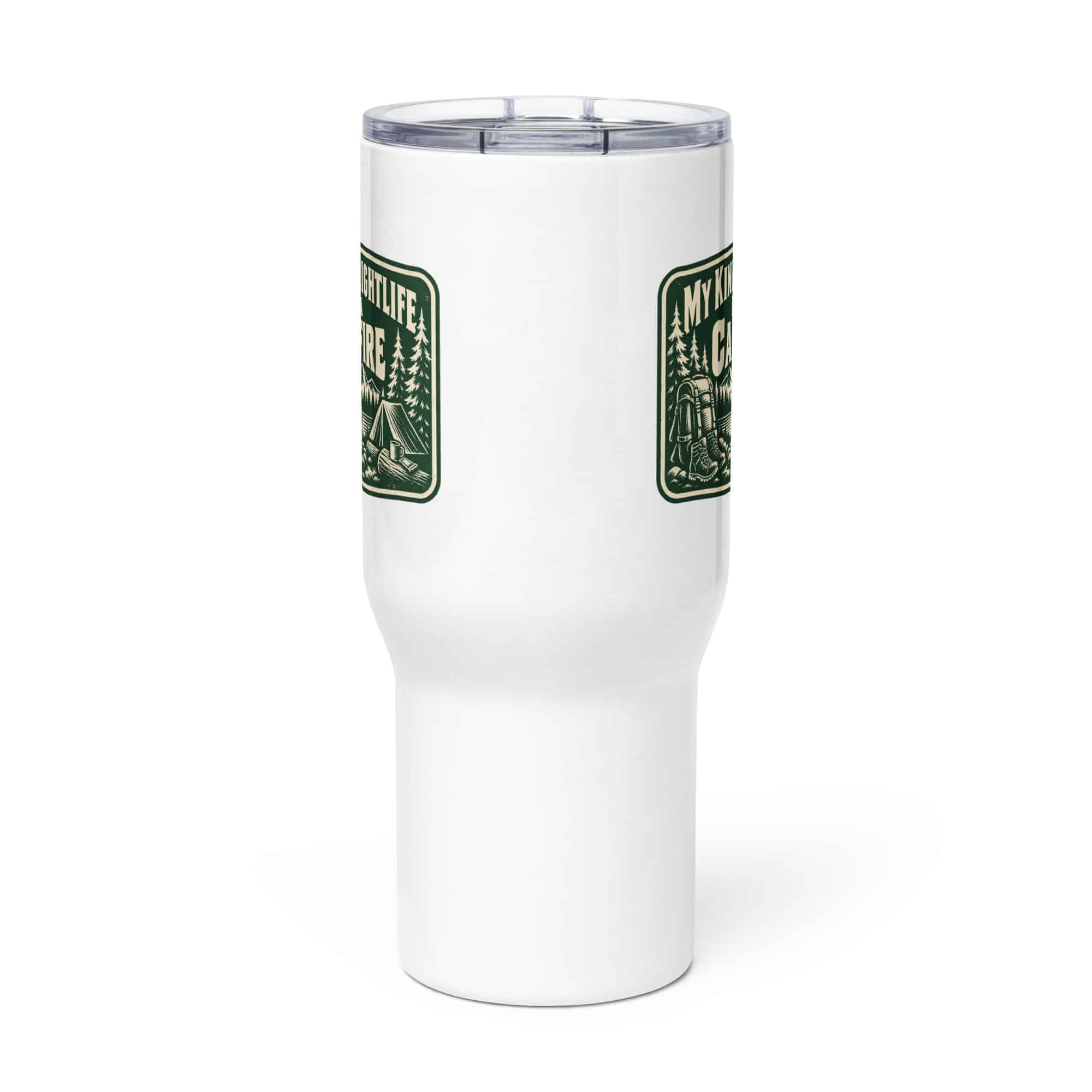 Nature and Adventure Travel Mug: My Kind of Nightlife Has a Campfire, Forest Ink Stamp