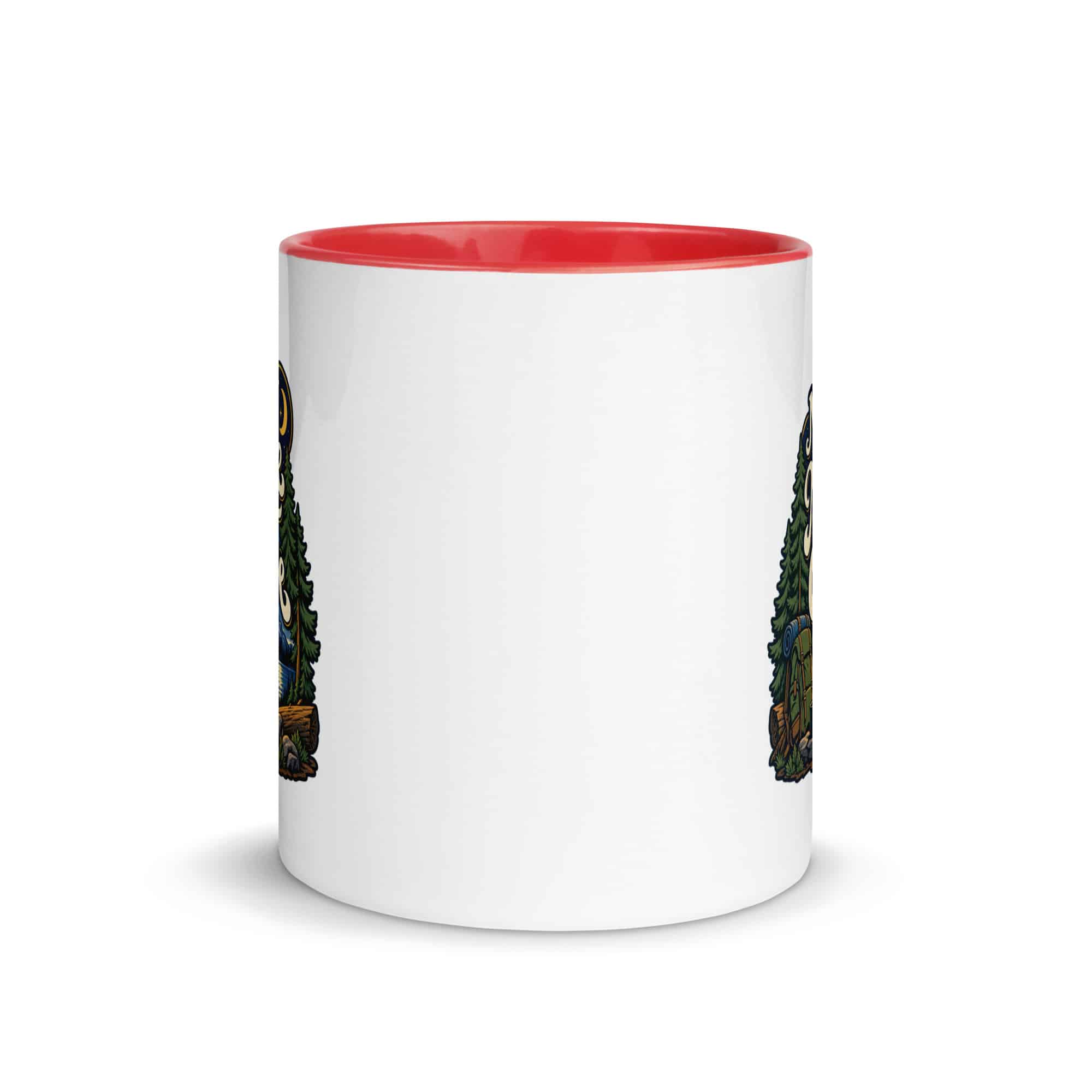 Nature and Adventure Color Inside Coffee Mug: My Kind of Nightlife Has a Campfire, Woodland Scenic Lettering