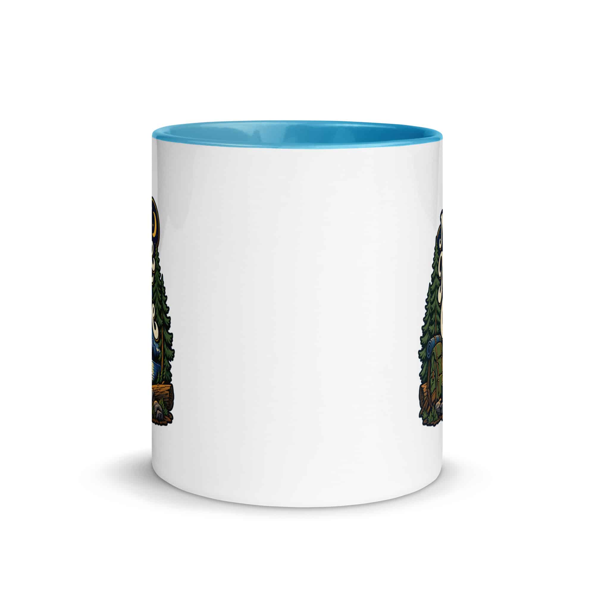 Nature and Adventure Color Inside Coffee Mug: My Kind of Nightlife Has a Campfire, Woodland Scenic Lettering