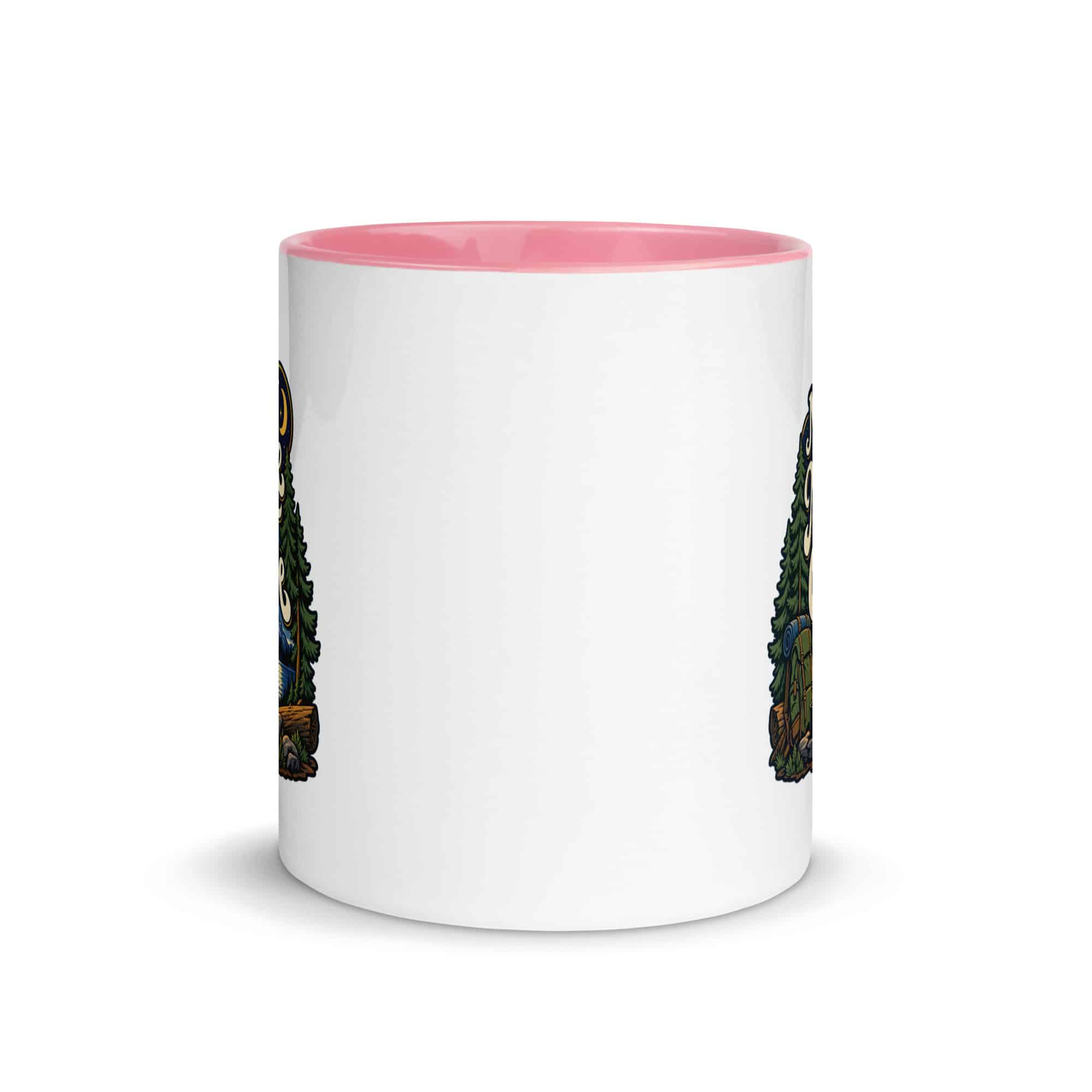Nature and Adventure Color Inside Coffee Mug: My Kind of Nightlife Has a Campfire, Woodland Scenic Lettering