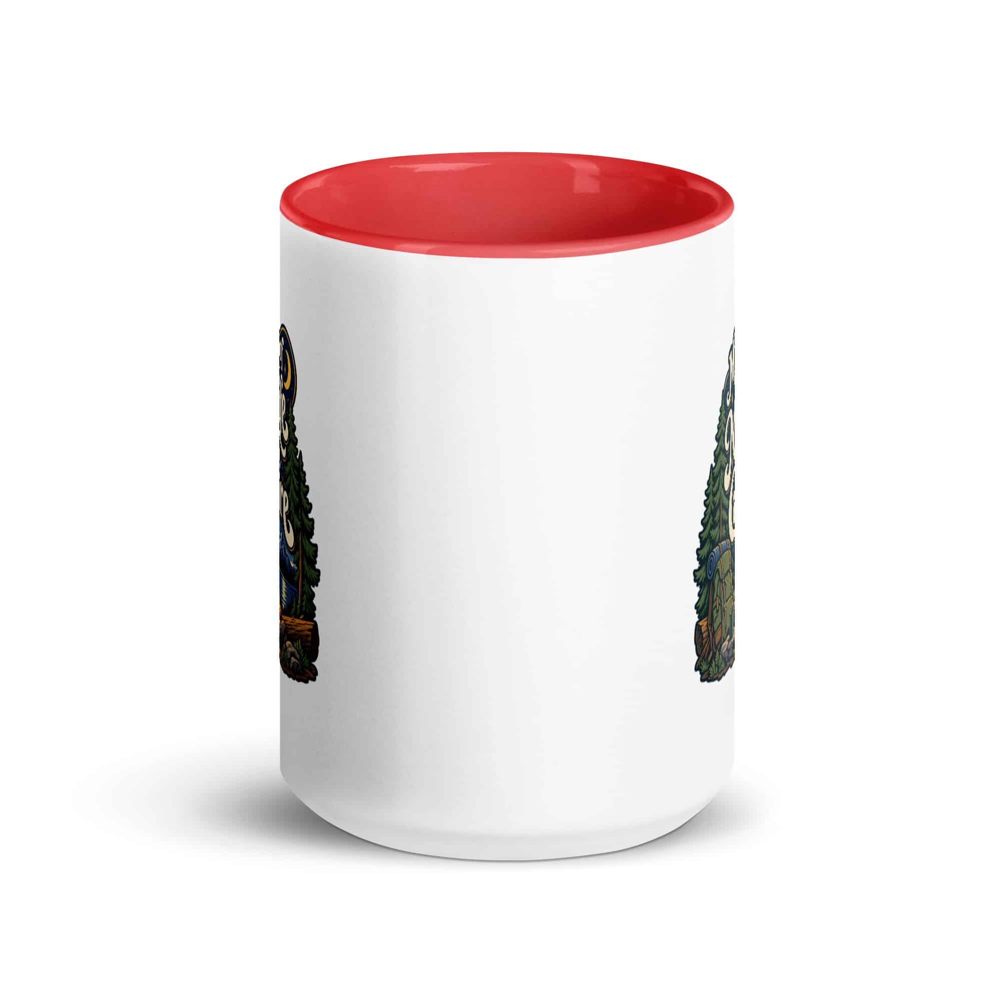 Nature and Adventure Color Inside Coffee Mug: My Kind of Nightlife Has a Campfire, Woodland Scenic Lettering