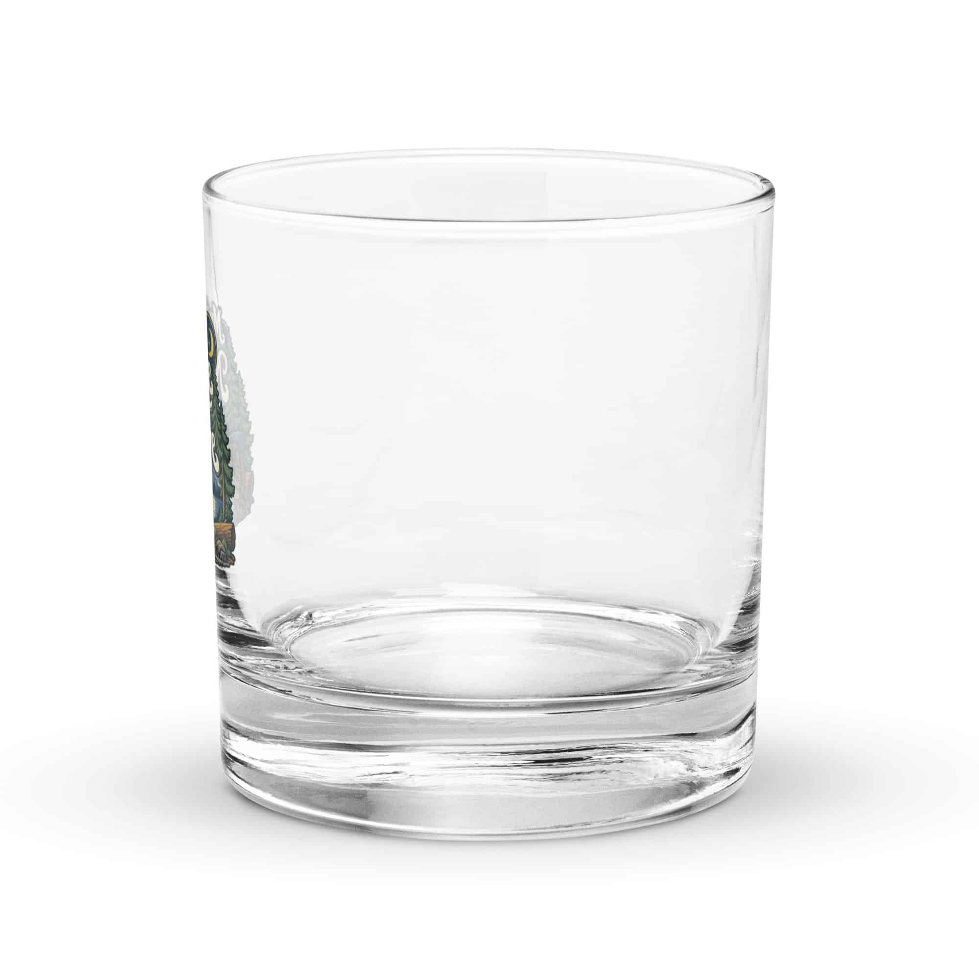 Nature and Adventure Rocks Glass: My Kind of Nightlife Has a Campfire, Woodland Scenic Lettering