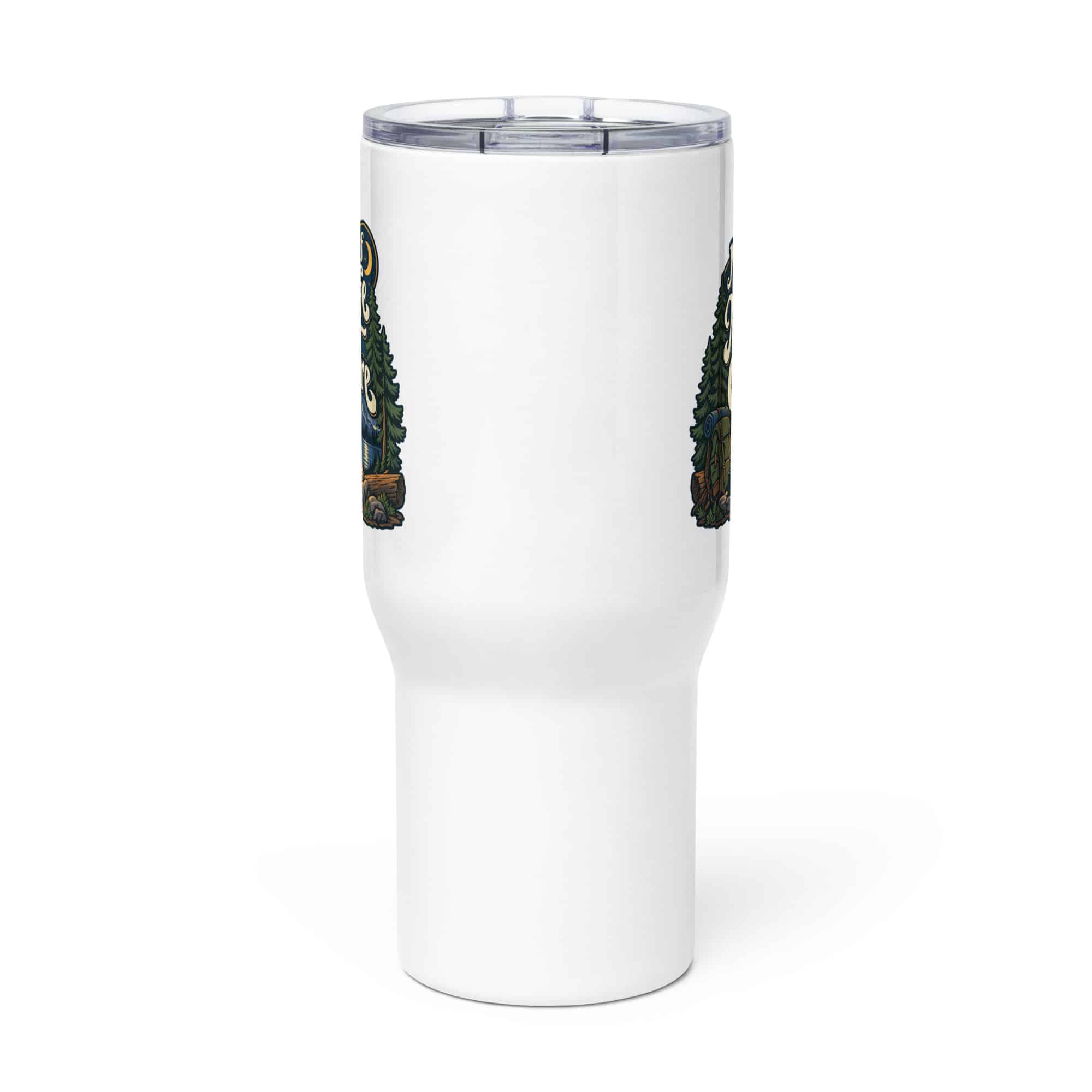Nature and Adventure Travel Mug: My Kind of Nightlife Has a Campfire, Woodland Scenic Lettering
