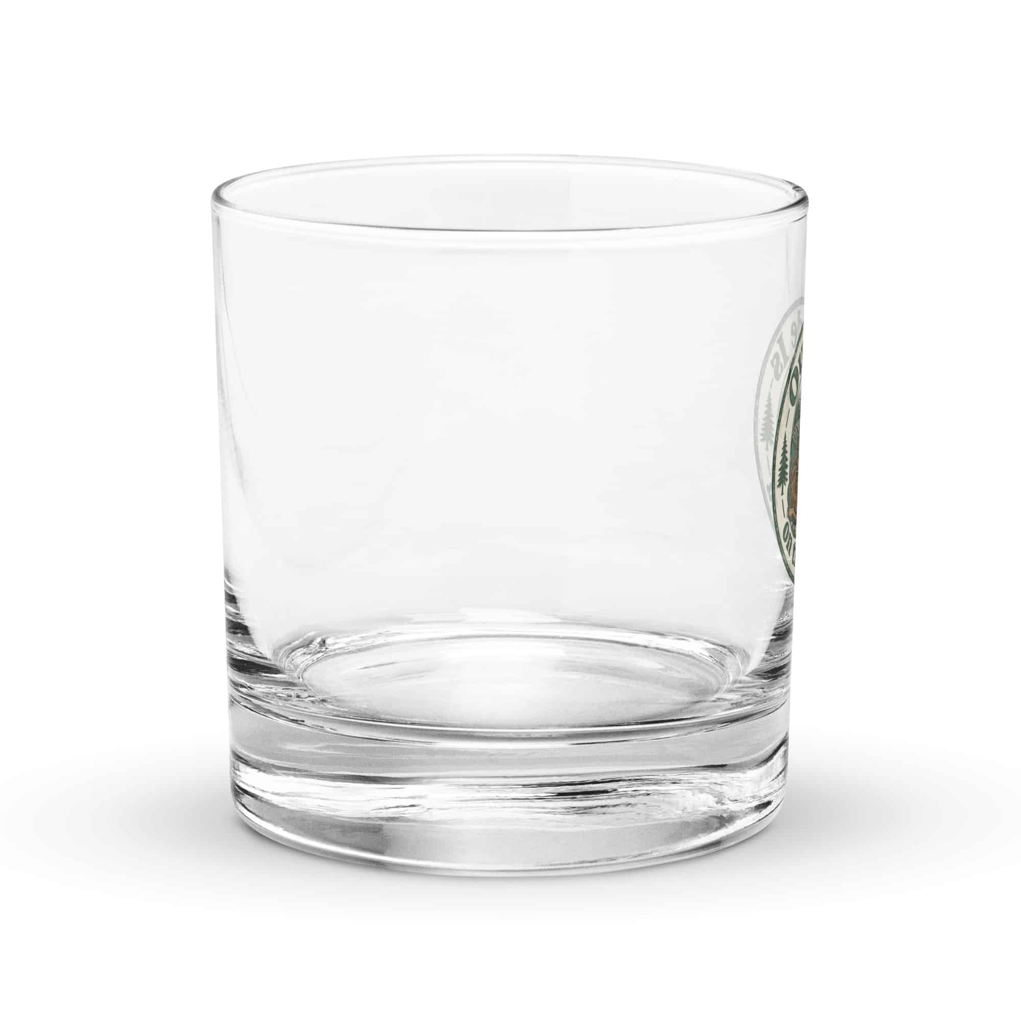 Nature and Adventure Rocks Glass: Outside Is on the Agenda, Vintage Round Badge