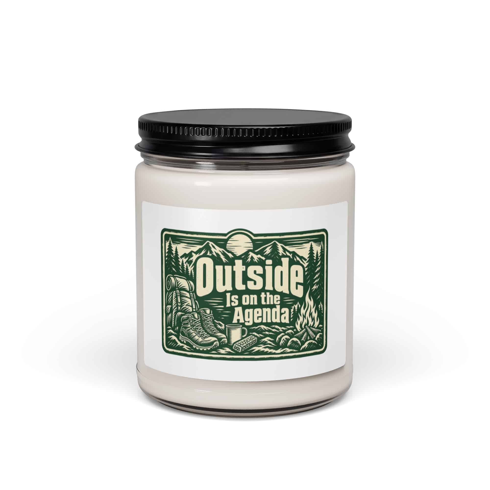 Nature and Adventure Soy Wax Candle: Outside Is on the Agenda, Forest Ink Stamp