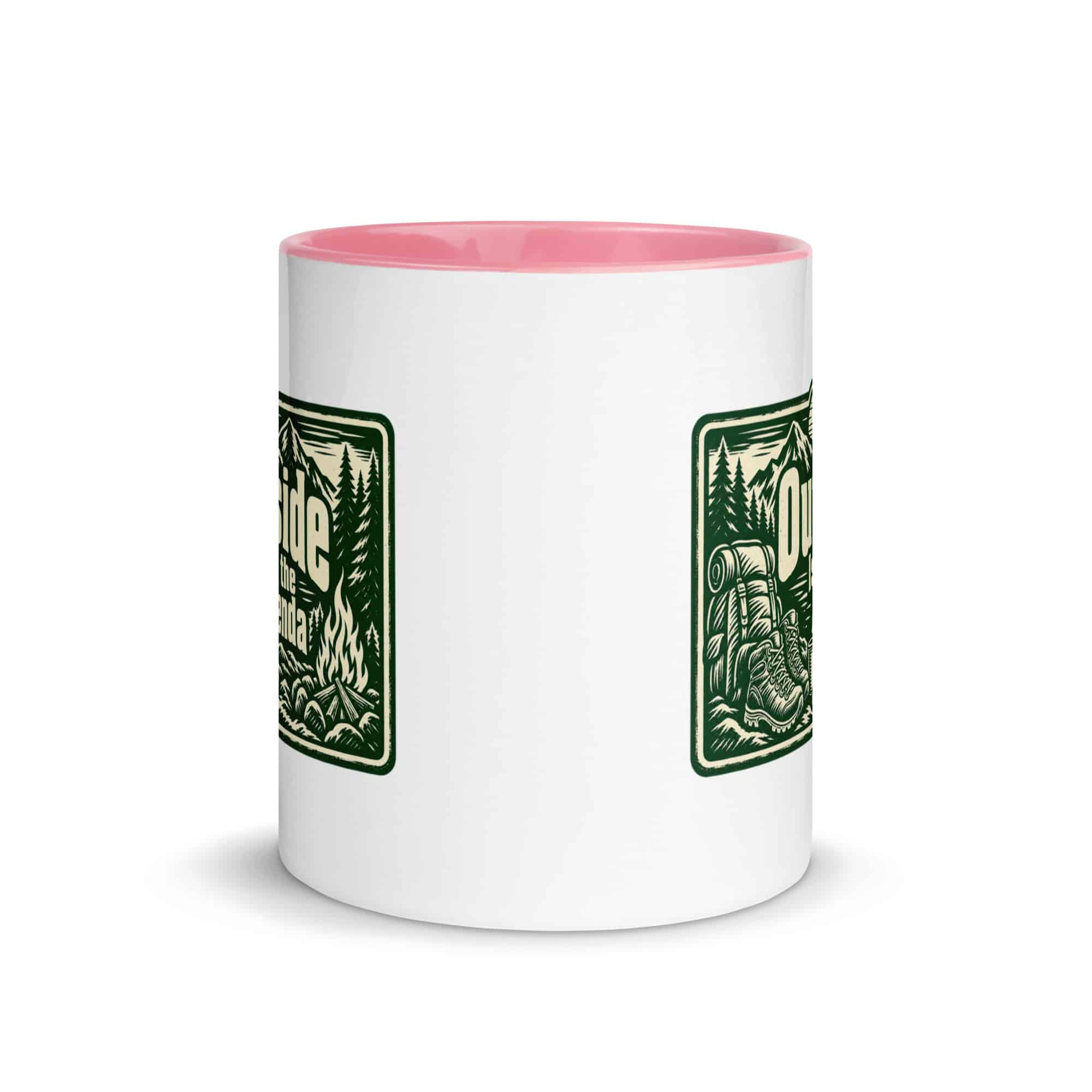 Nature and Adventure Color Inside Coffee Mug: Outside Is on the Agenda, Forest Ink Stamp