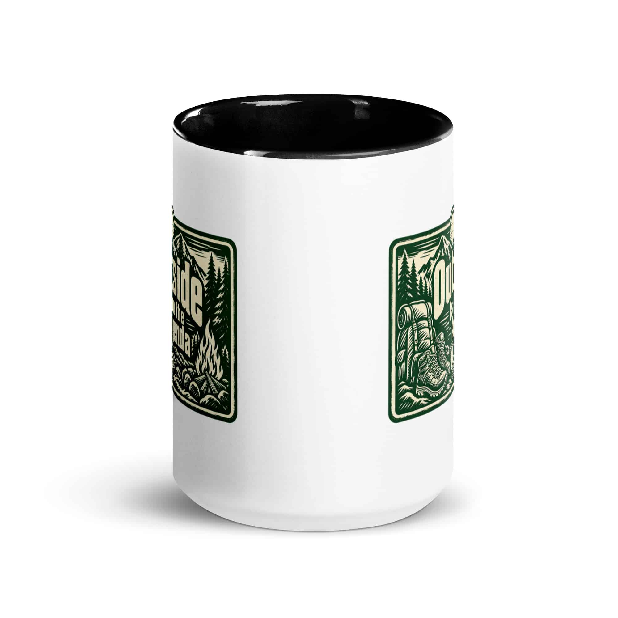 Nature and Adventure Color Inside Coffee Mug: Outside Is on the Agenda, Forest Ink Stamp