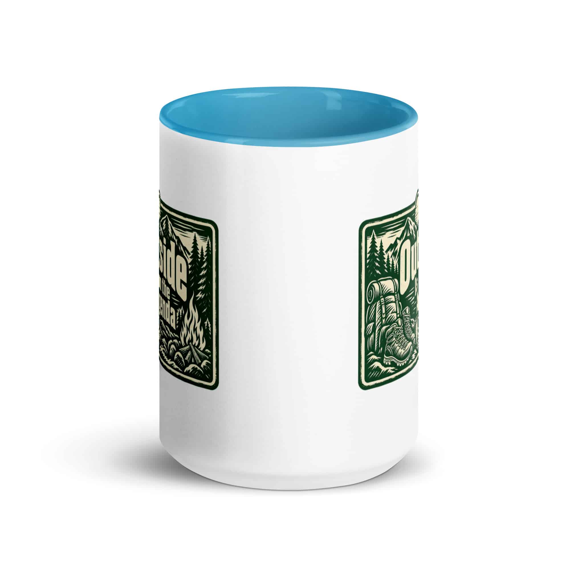 Nature and Adventure Color Inside Coffee Mug: Outside Is on the Agenda, Forest Ink Stamp