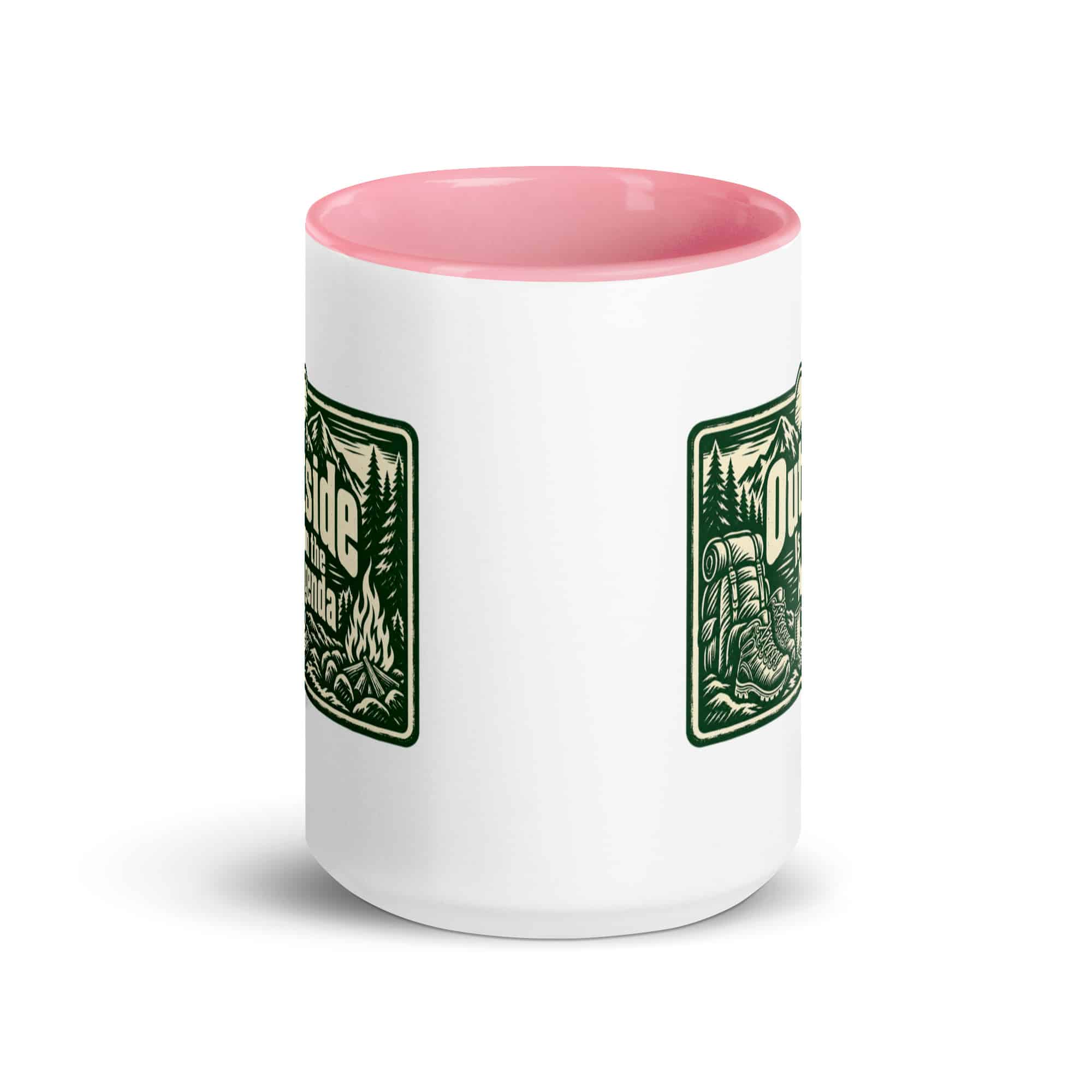 Nature and Adventure Color Inside Coffee Mug: Outside Is on the Agenda, Forest Ink Stamp