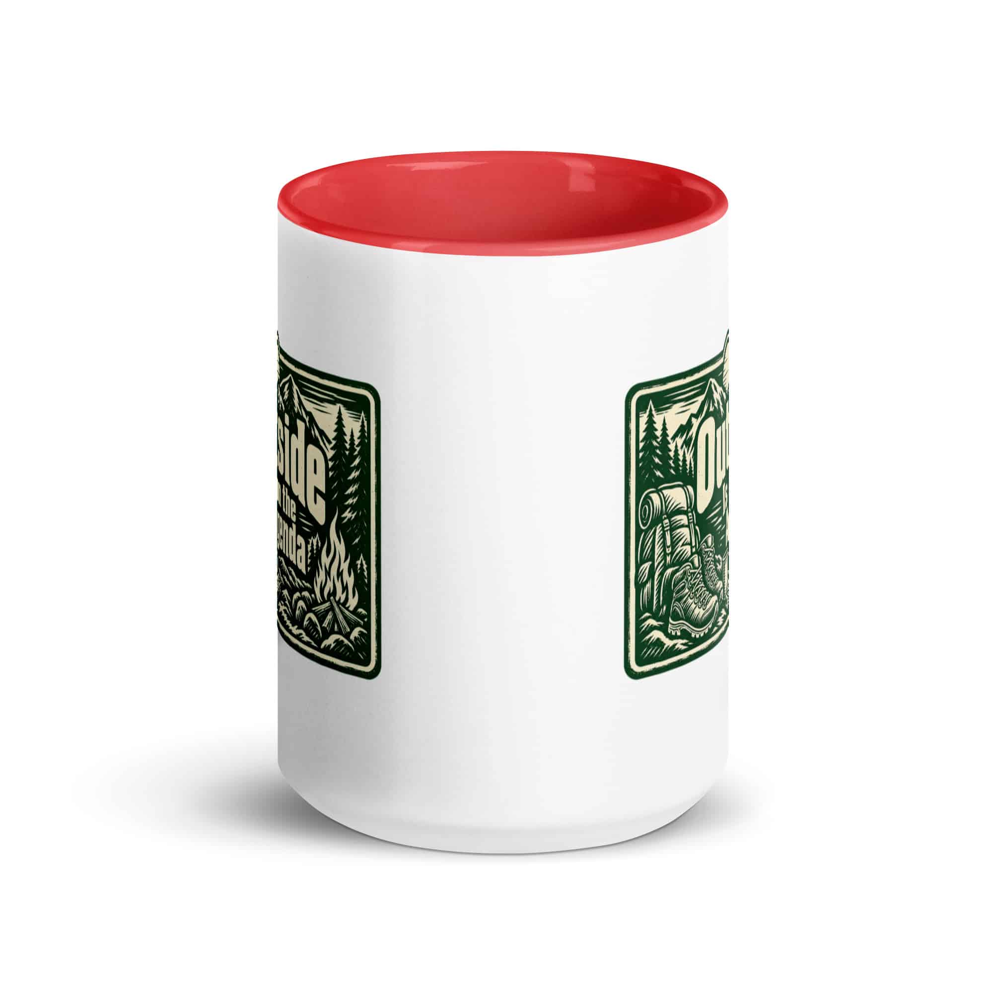 Nature and Adventure Color Inside Coffee Mug: Outside Is on the Agenda, Forest Ink Stamp