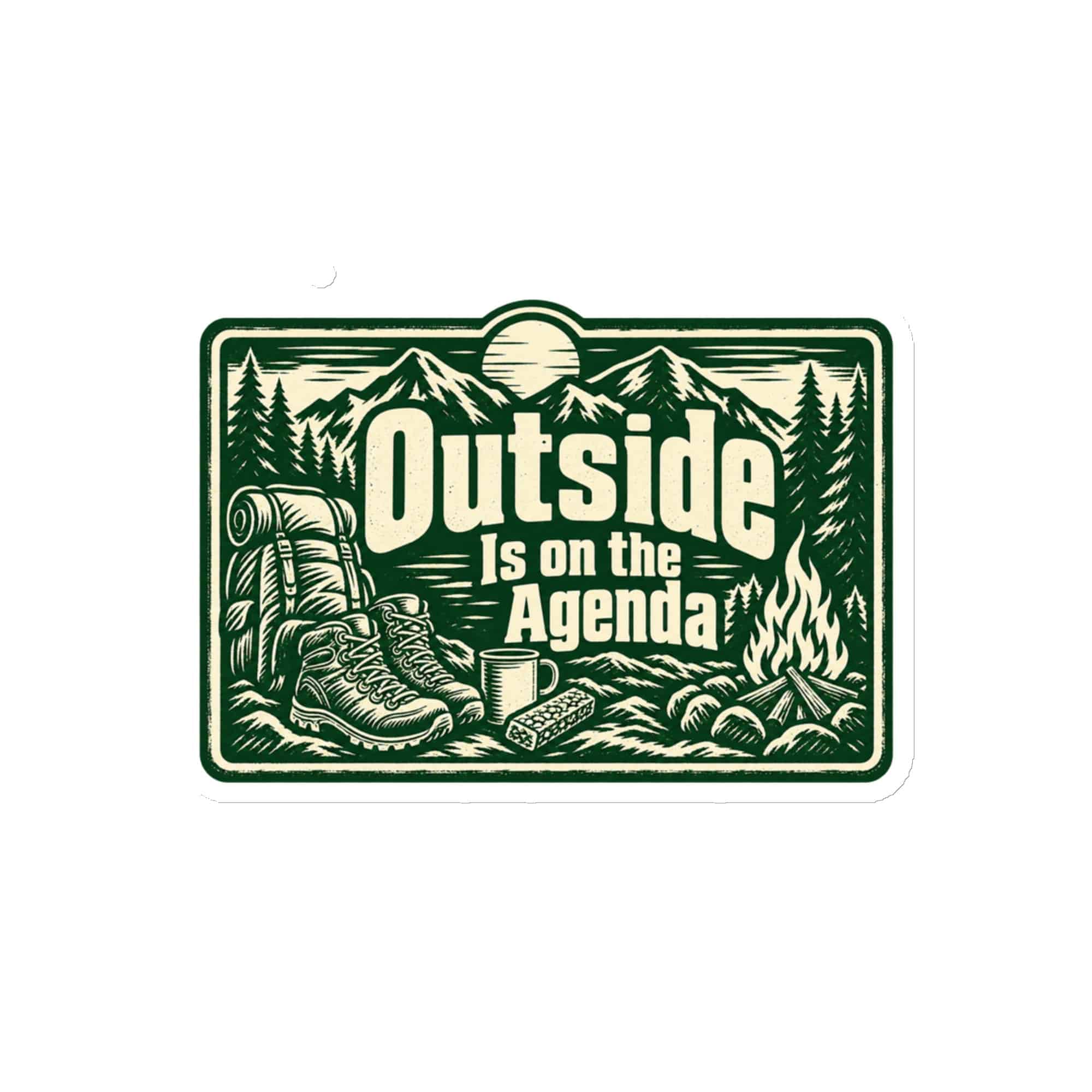 Nature and Adventure Die-Cut Magnet: Outside Is on the Agenda, Forest Ink Stamp